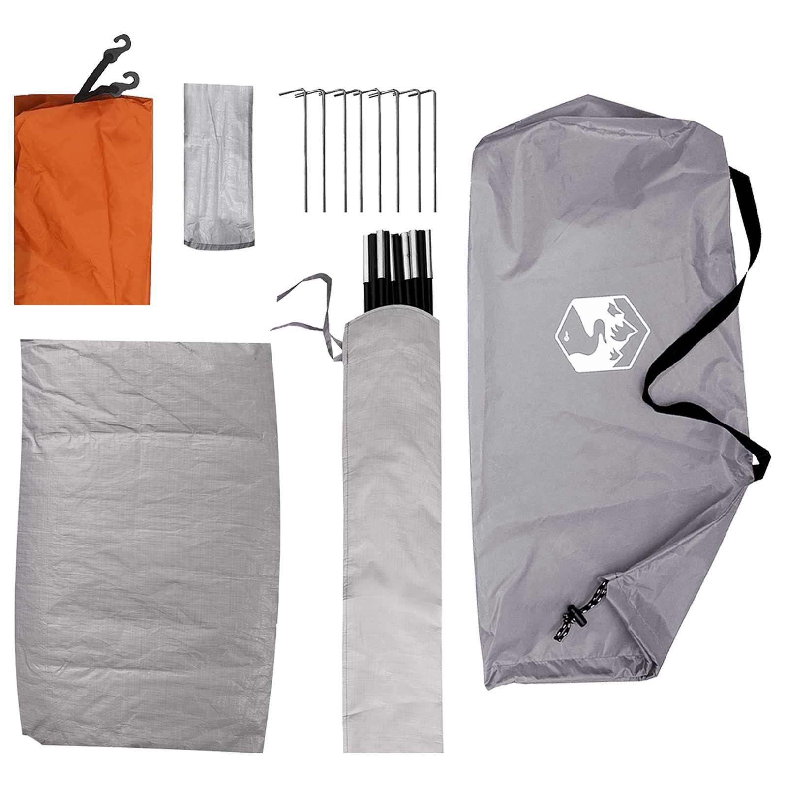 Tenda da campeggio 4 persona Grigio e arancione
