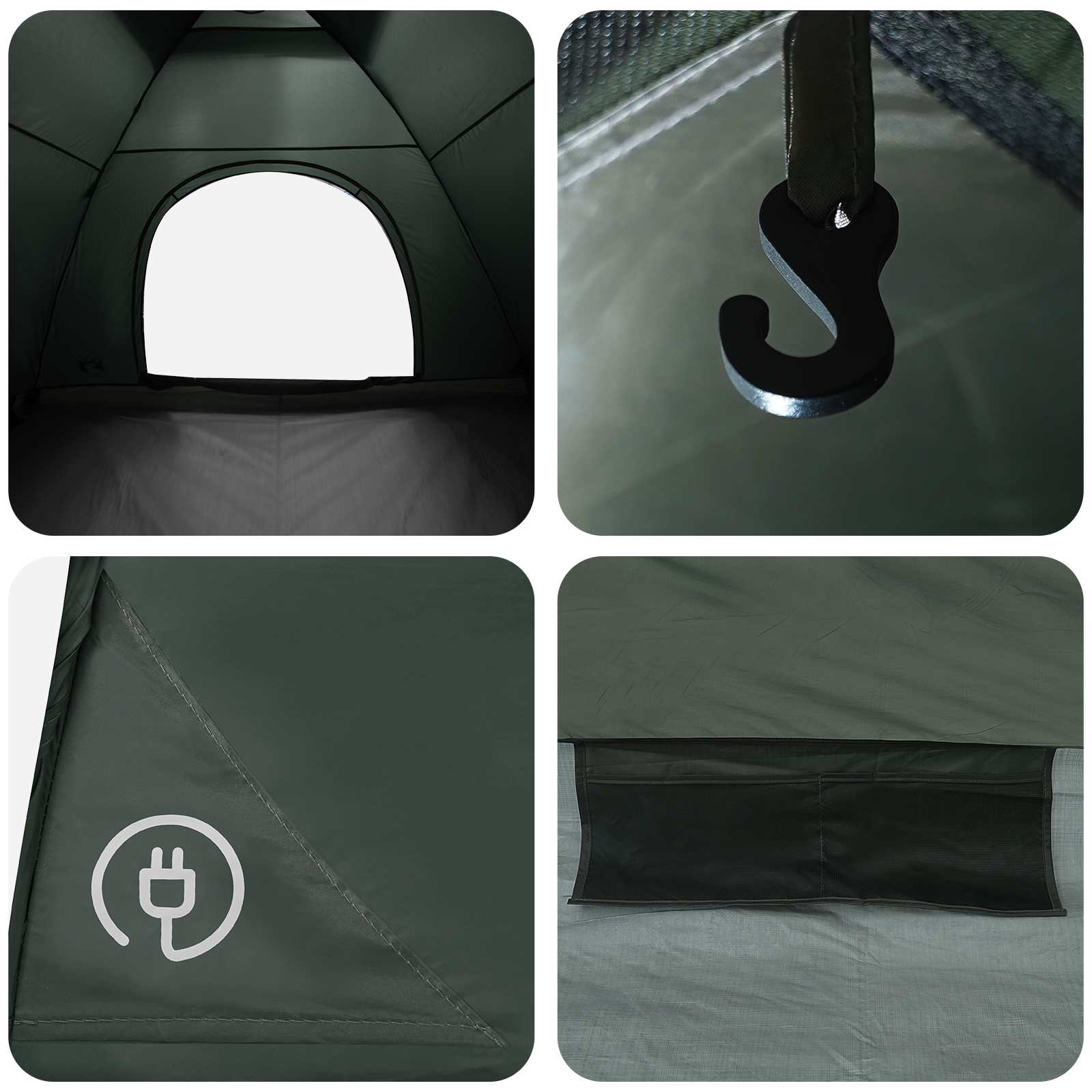 Tenda da campeggio 4 persona Verde militare