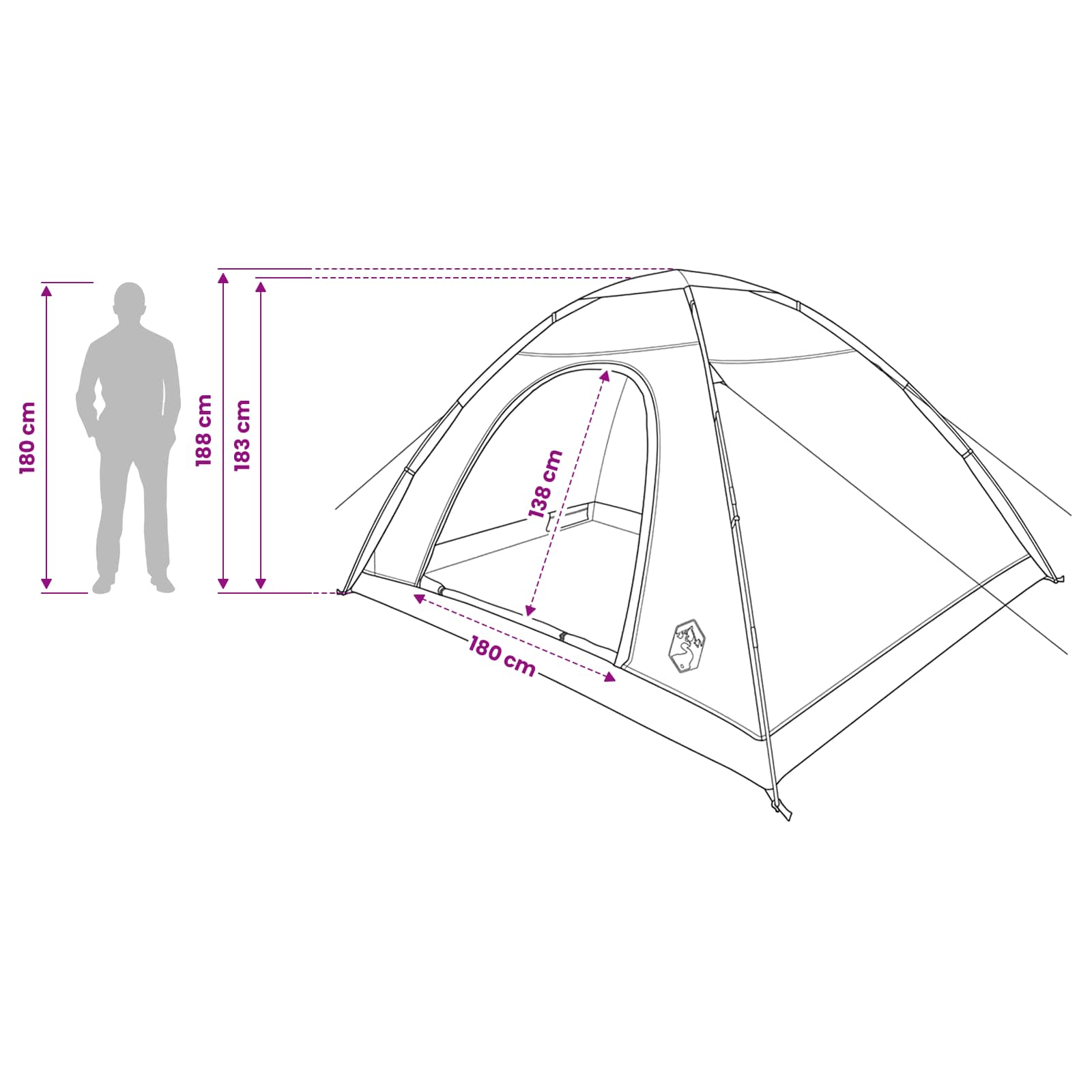Tenda da campeggio 6 persona Verde