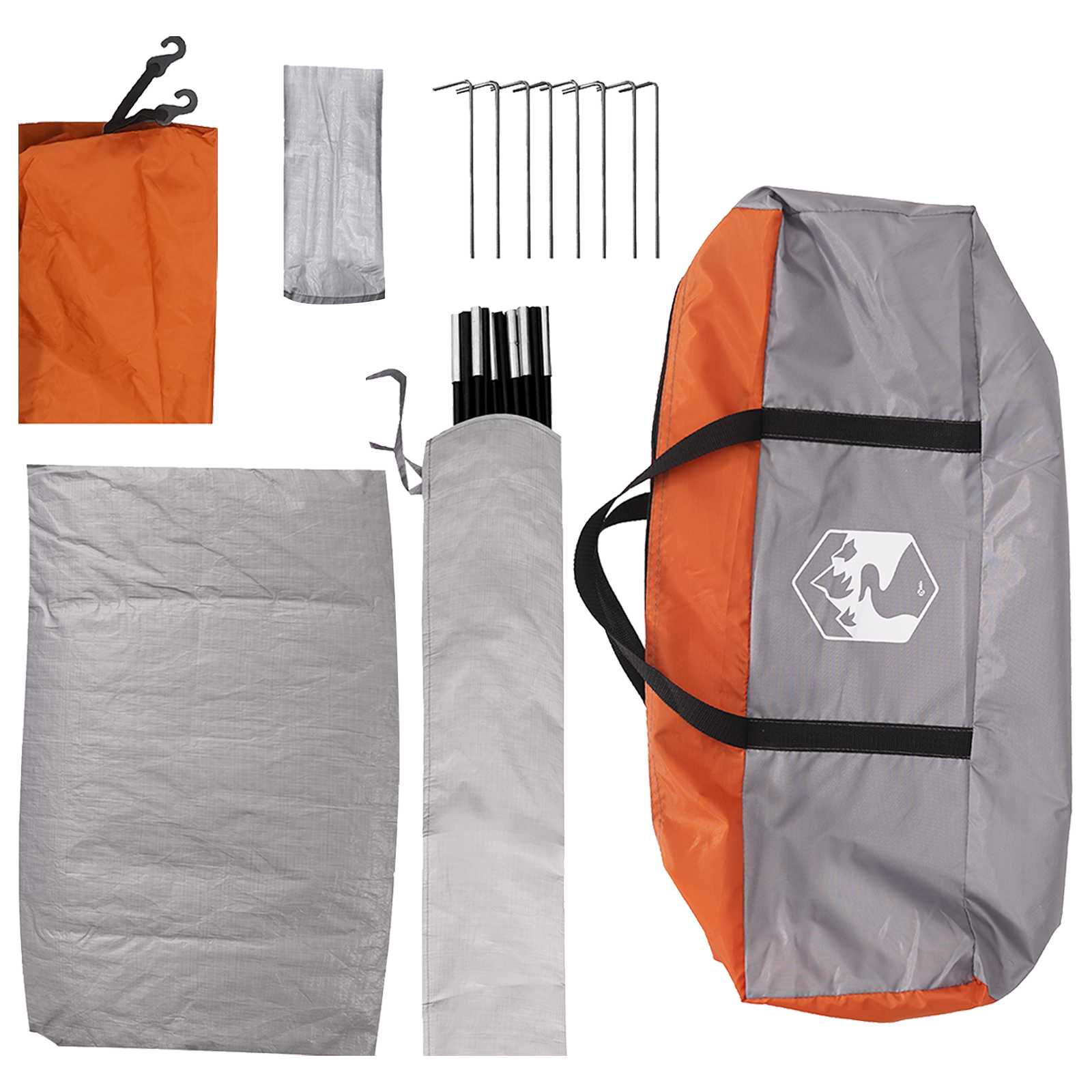 Tenda da campeggio 6 persona Grigio e arancione