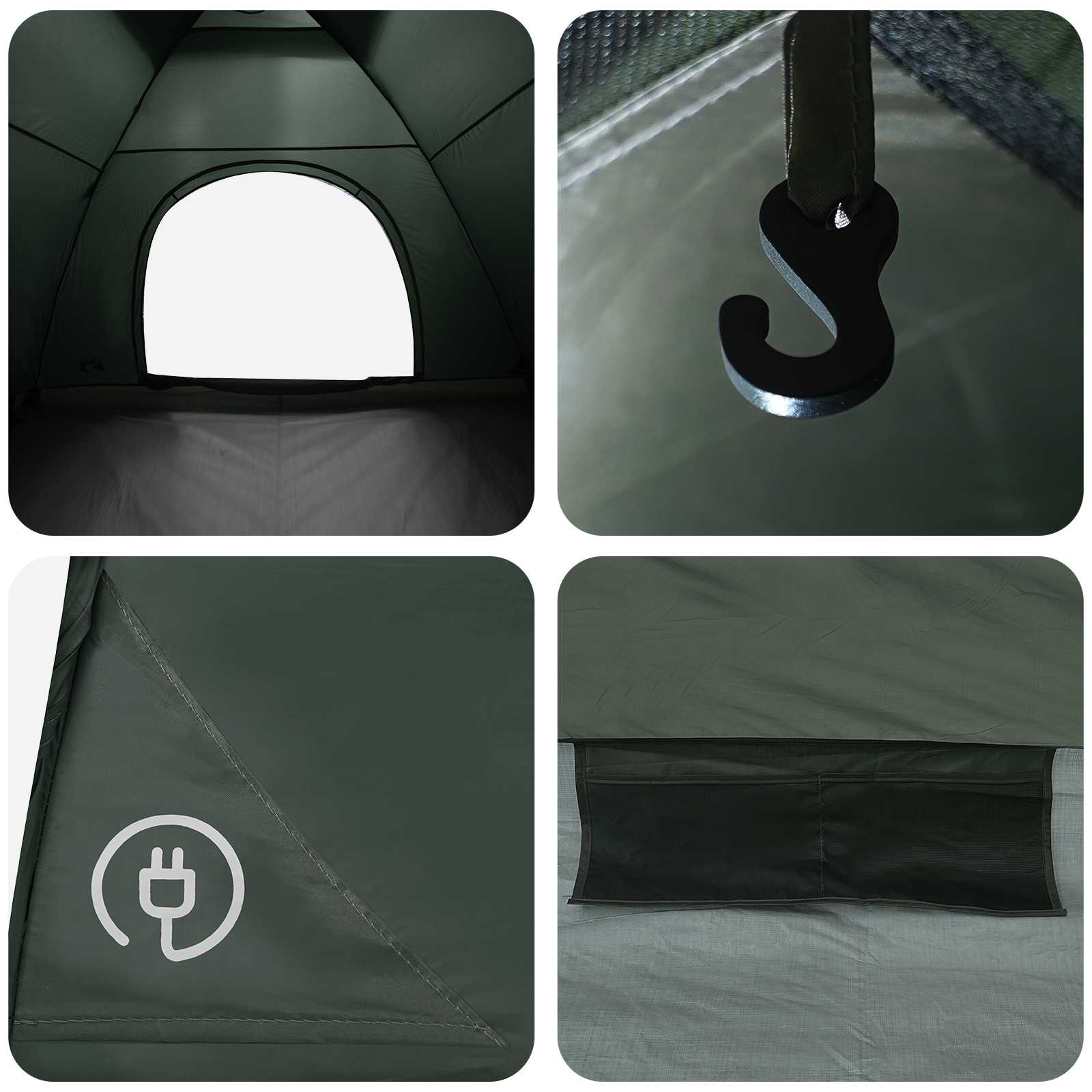 Tenda da campeggio 6 persona Verde militare