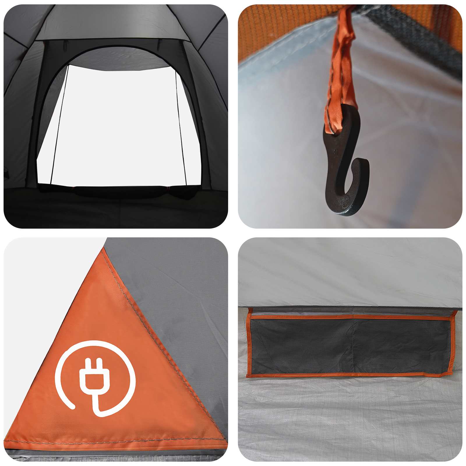 Tenda da campeggio 2 persona Grigio e arancione