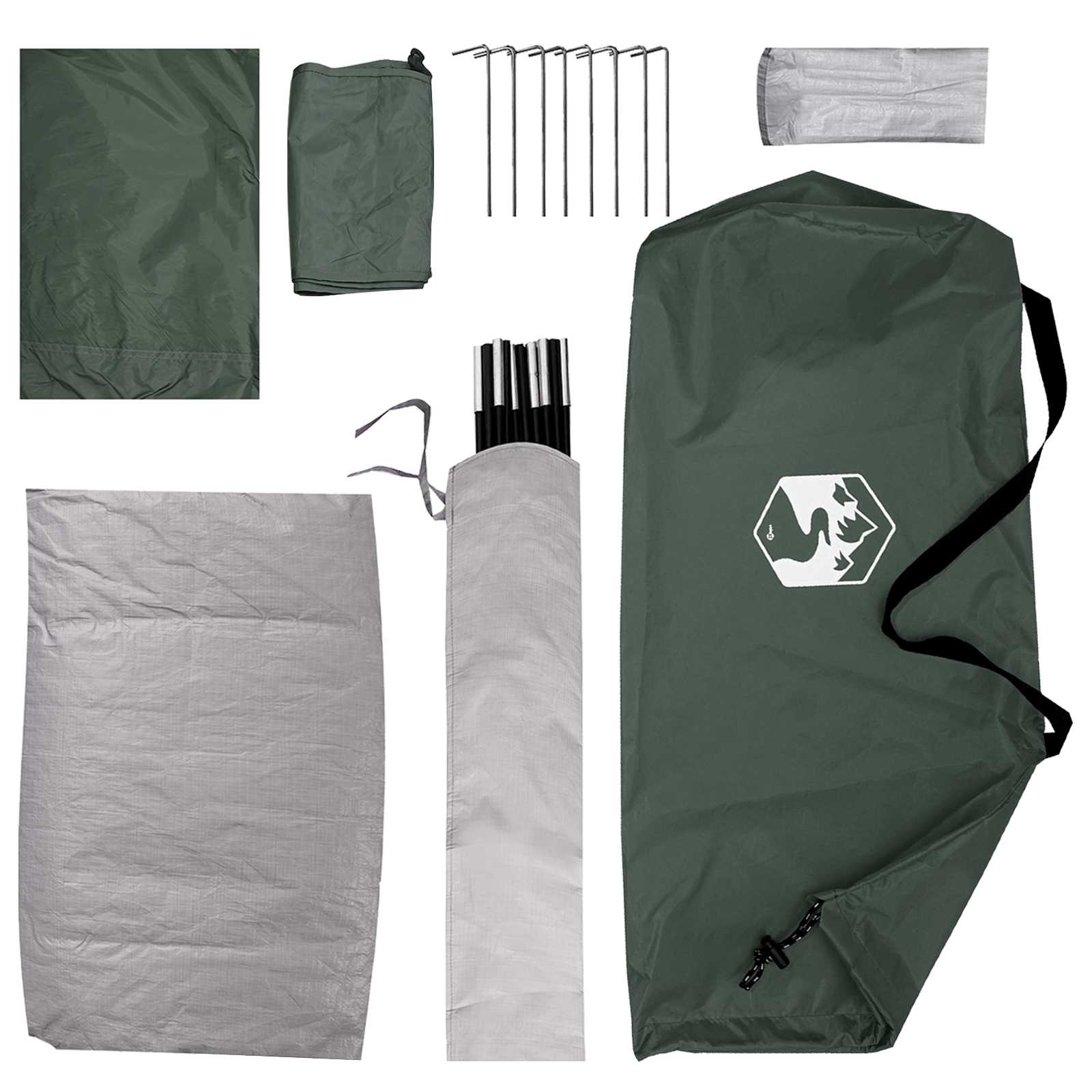 Tenda da campeggio 2 persona Verde militare