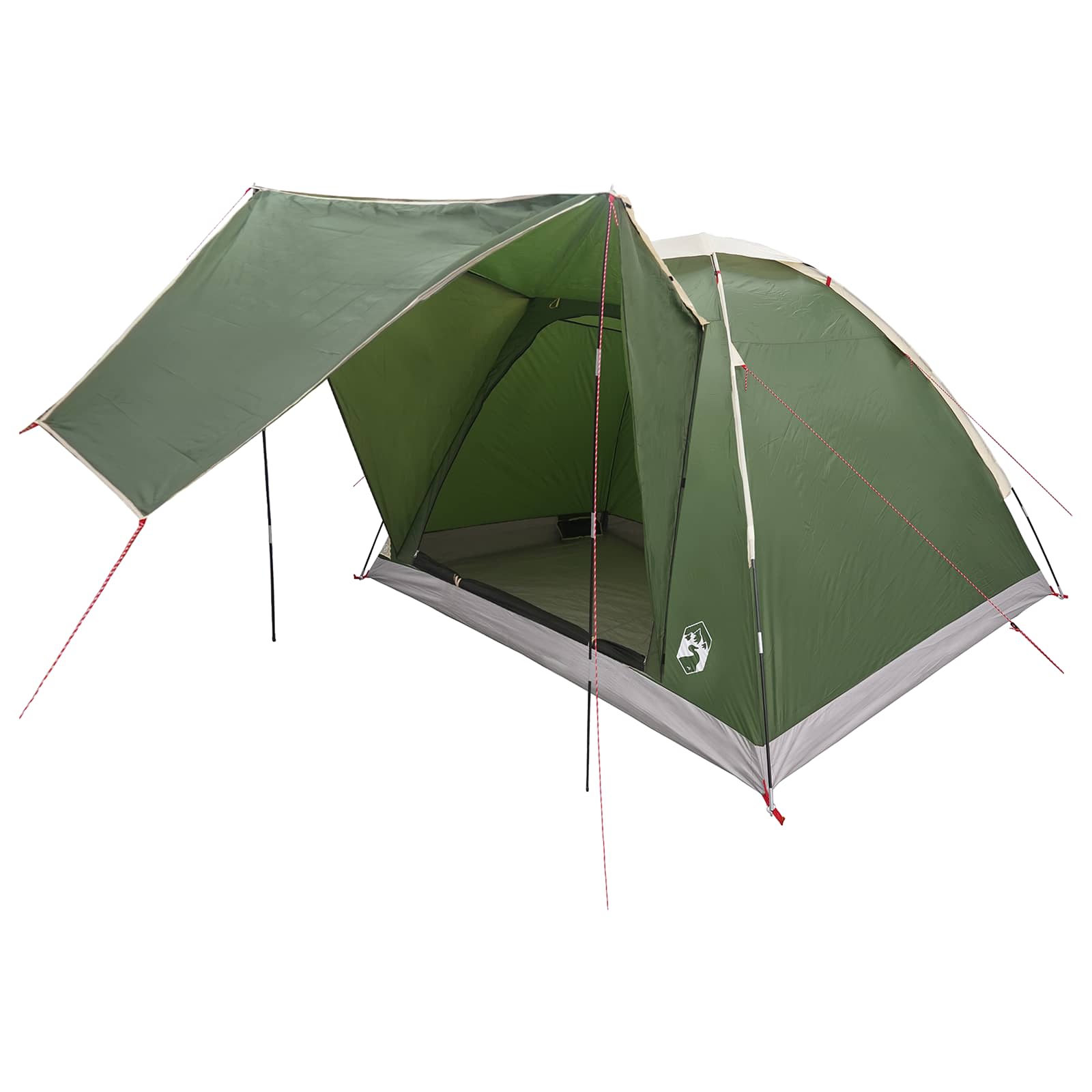 Tenda da campeggio 4 persona Verde Poliestere e Acciaio