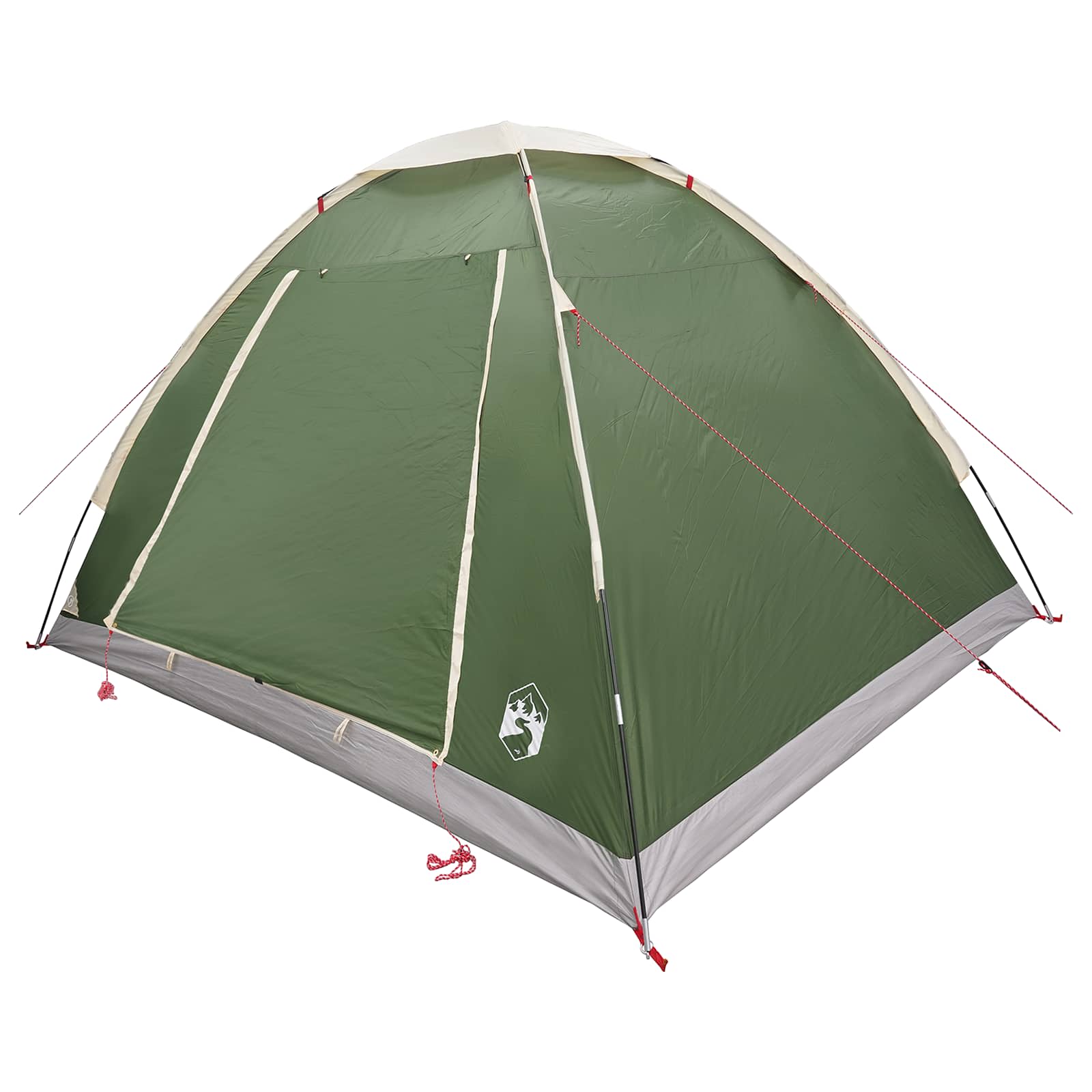 Tenda da campeggio 4 persona Verde Poliestere e Acciaio