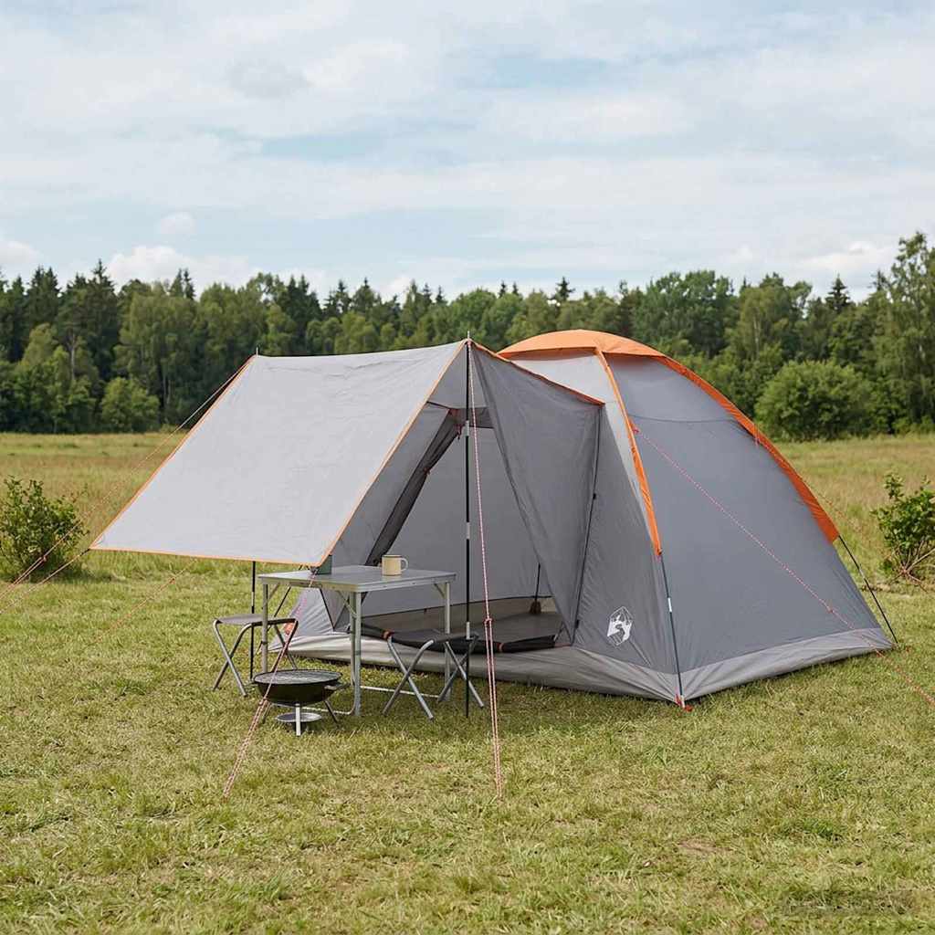 Tenda da campeggio 4 persona Grigio e arancione