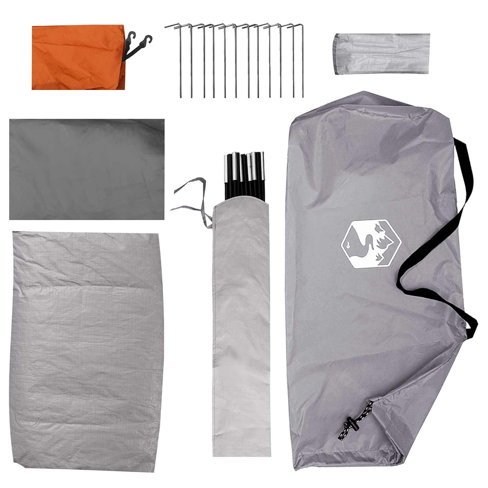 Tenda da campeggio 4 persona Grigio e arancione