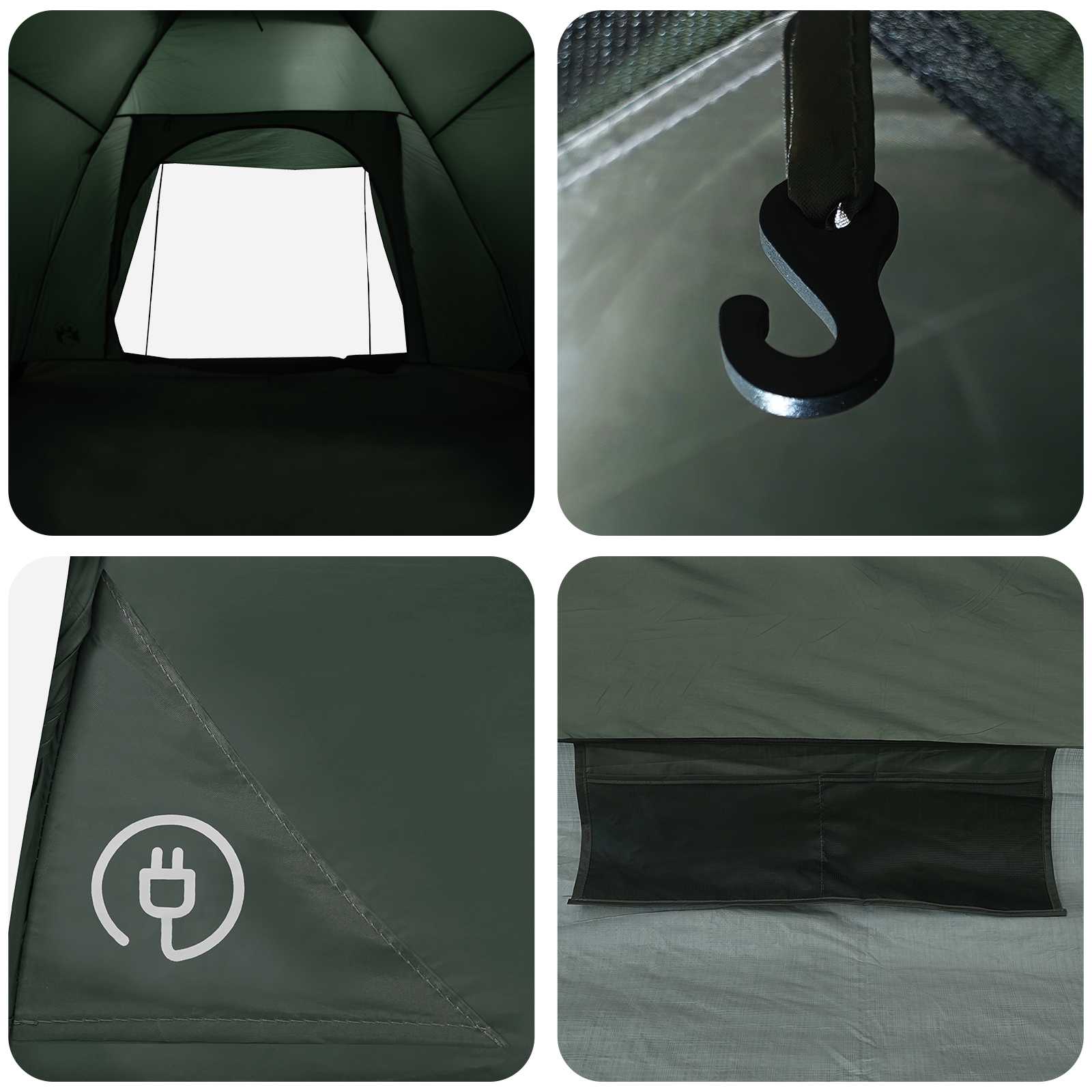 Tenda da campeggio 4 persona Verde militare