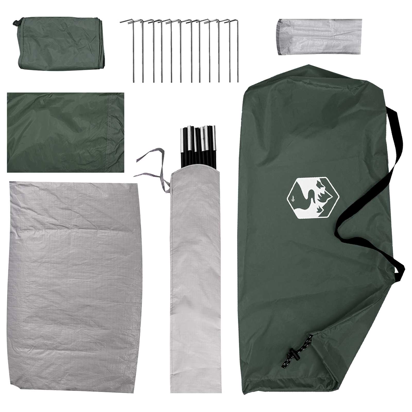 Tenda da campeggio 4 persona Verde militare