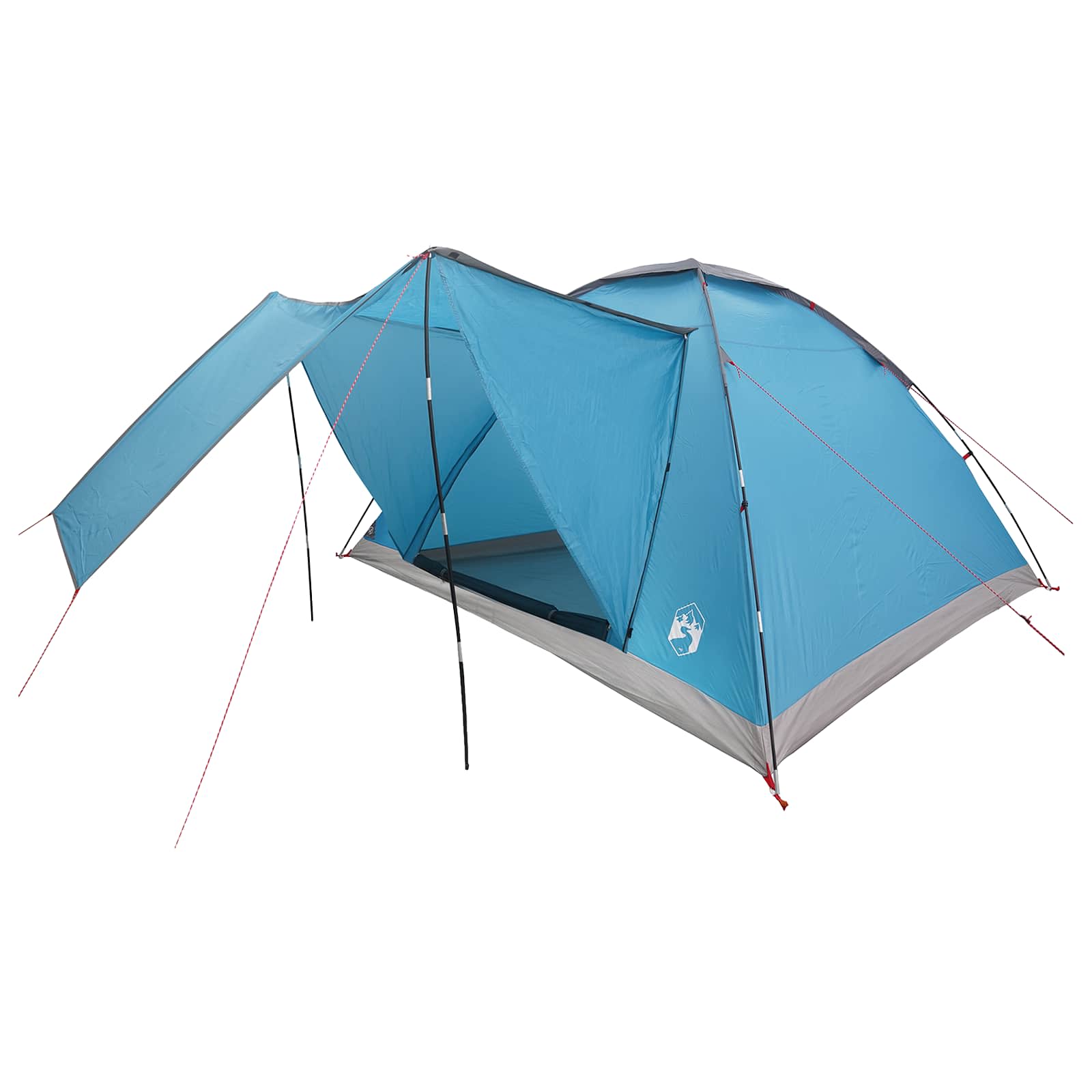 Tenda da campeggio 6 persona Blu Poliestere e Acciaio
