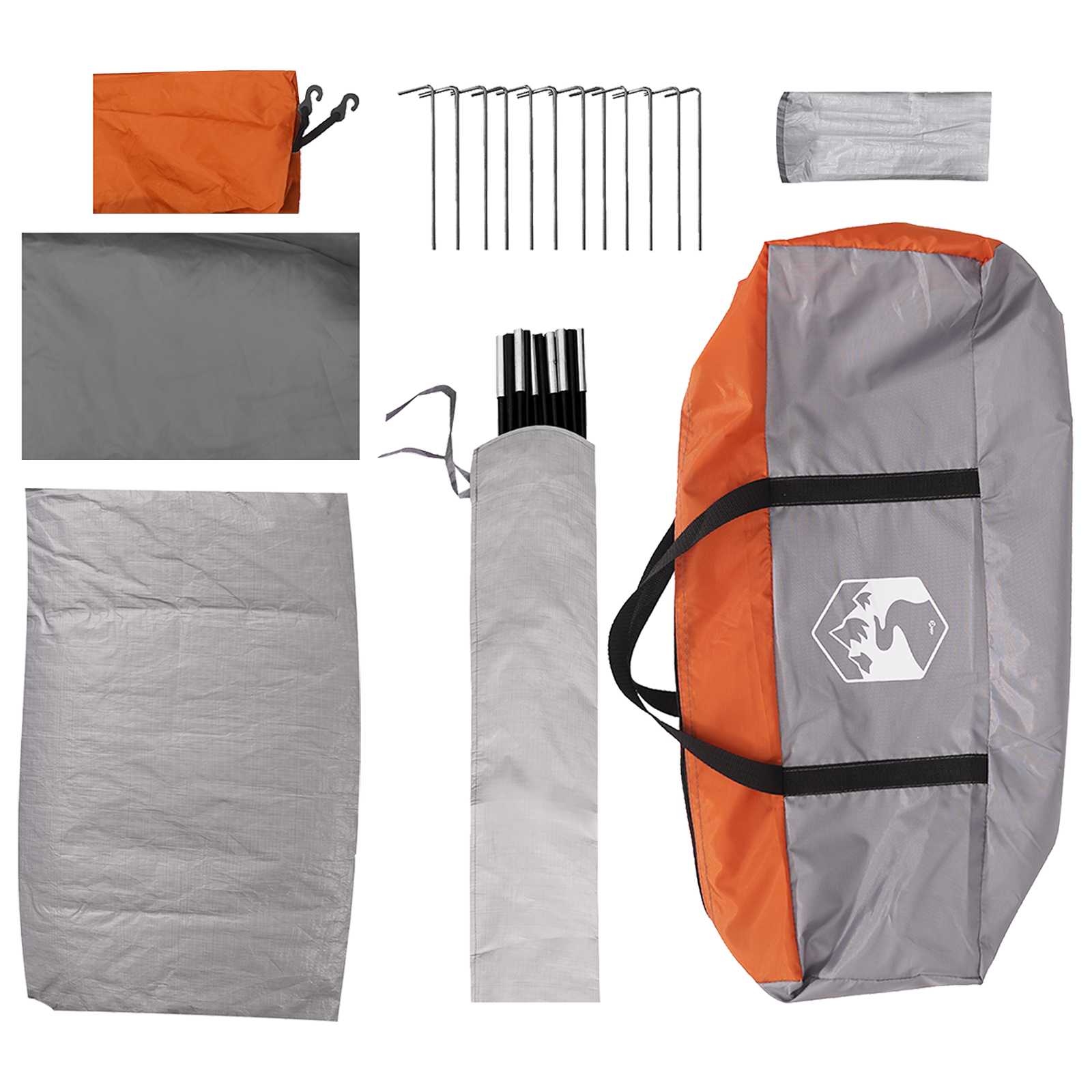 Tenda da campeggio 6 persona Grigio e arancione