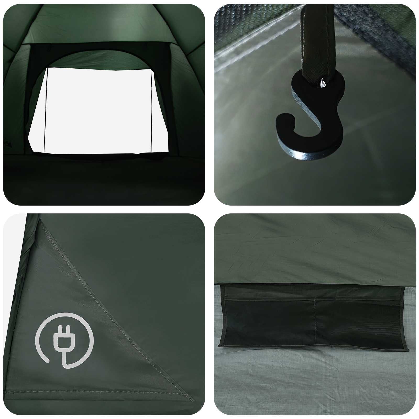 Tenda da campeggio 6 persona Verde militare