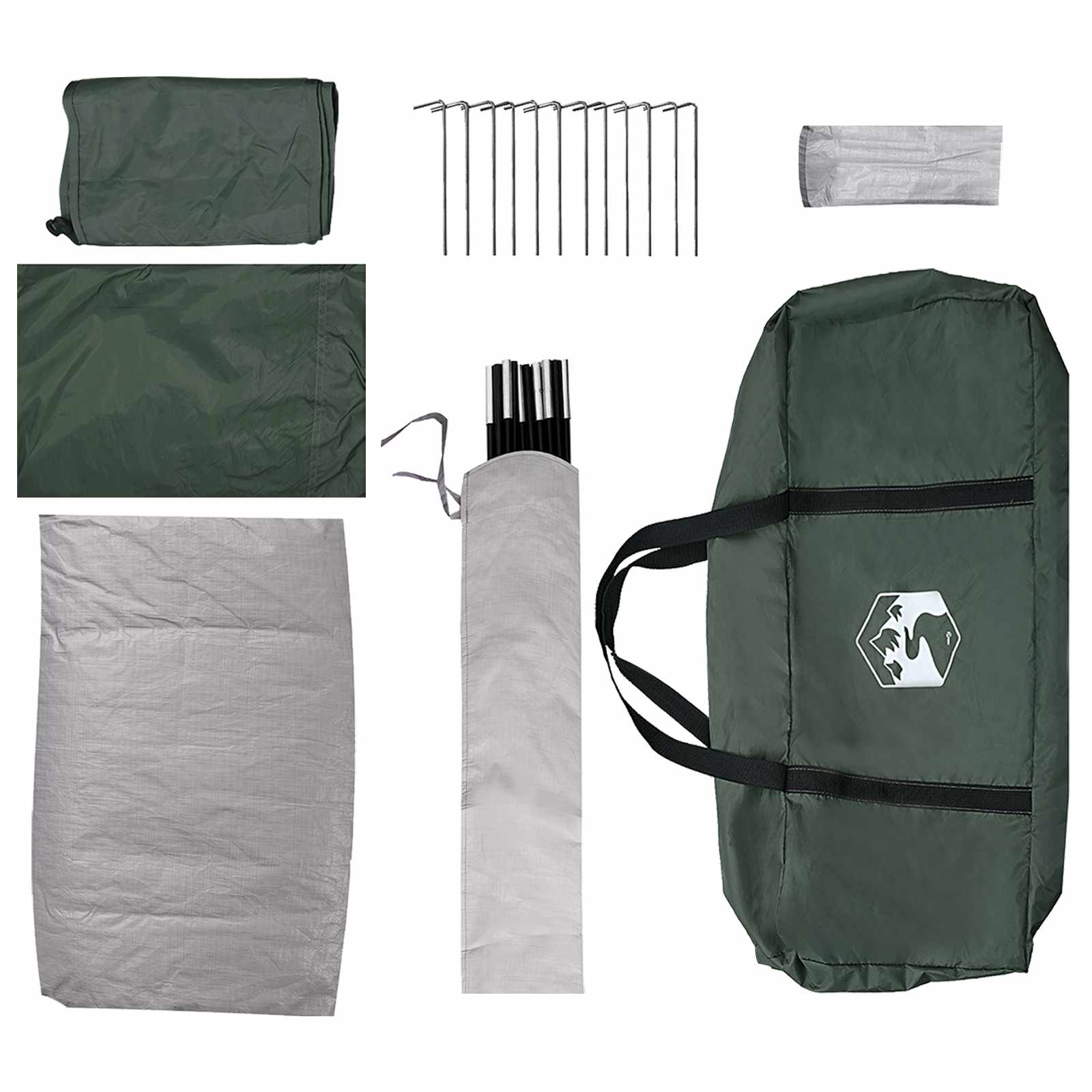 Tenda da campeggio 6 persona Verde militare