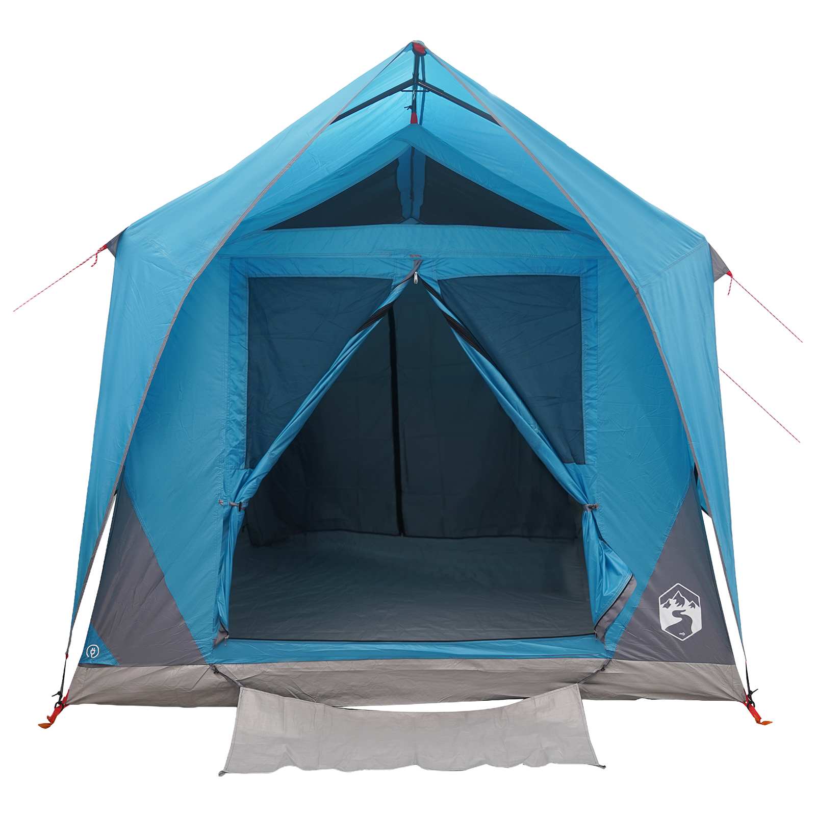 Tenda a tunnel 8 persona Blu Poliestere e Acciaio