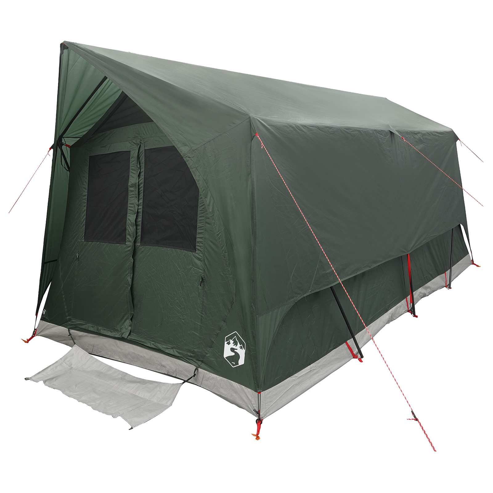 Tenda a tunnel 8 persona Verde militare Poliestere e Acciaio