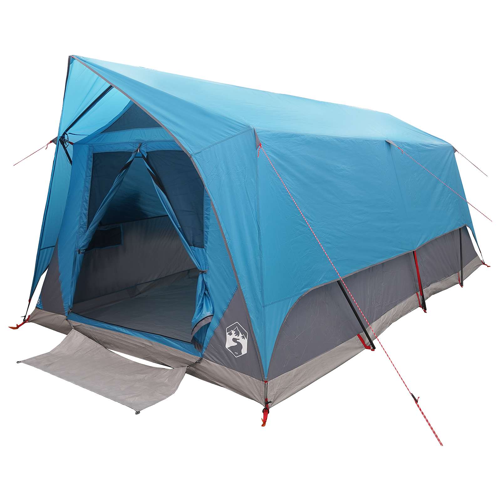 Tenda a tunnel 6 persona Blu Poliestere e Acciaio