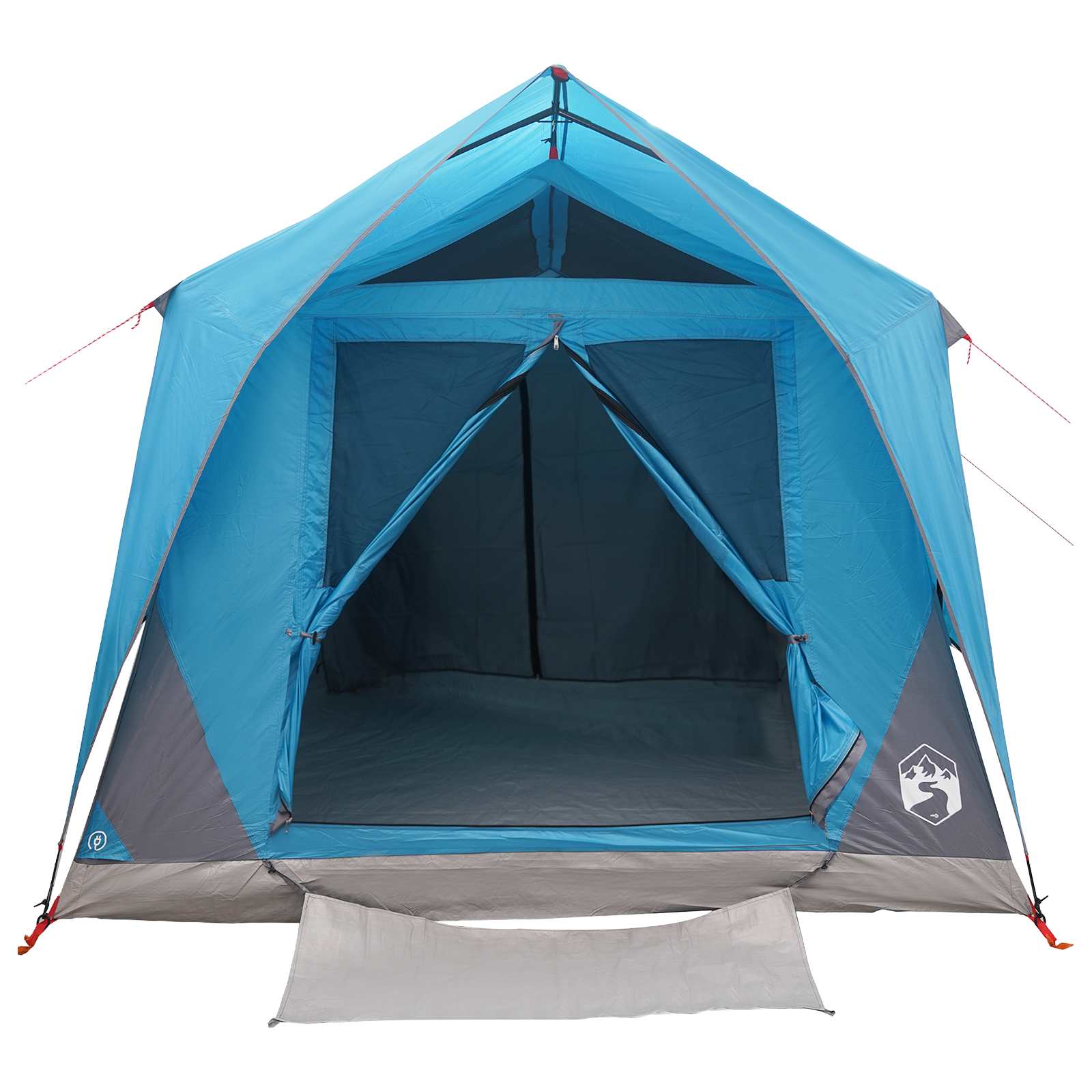 Tenda a tunnel 6 persona Blu Poliestere e Acciaio