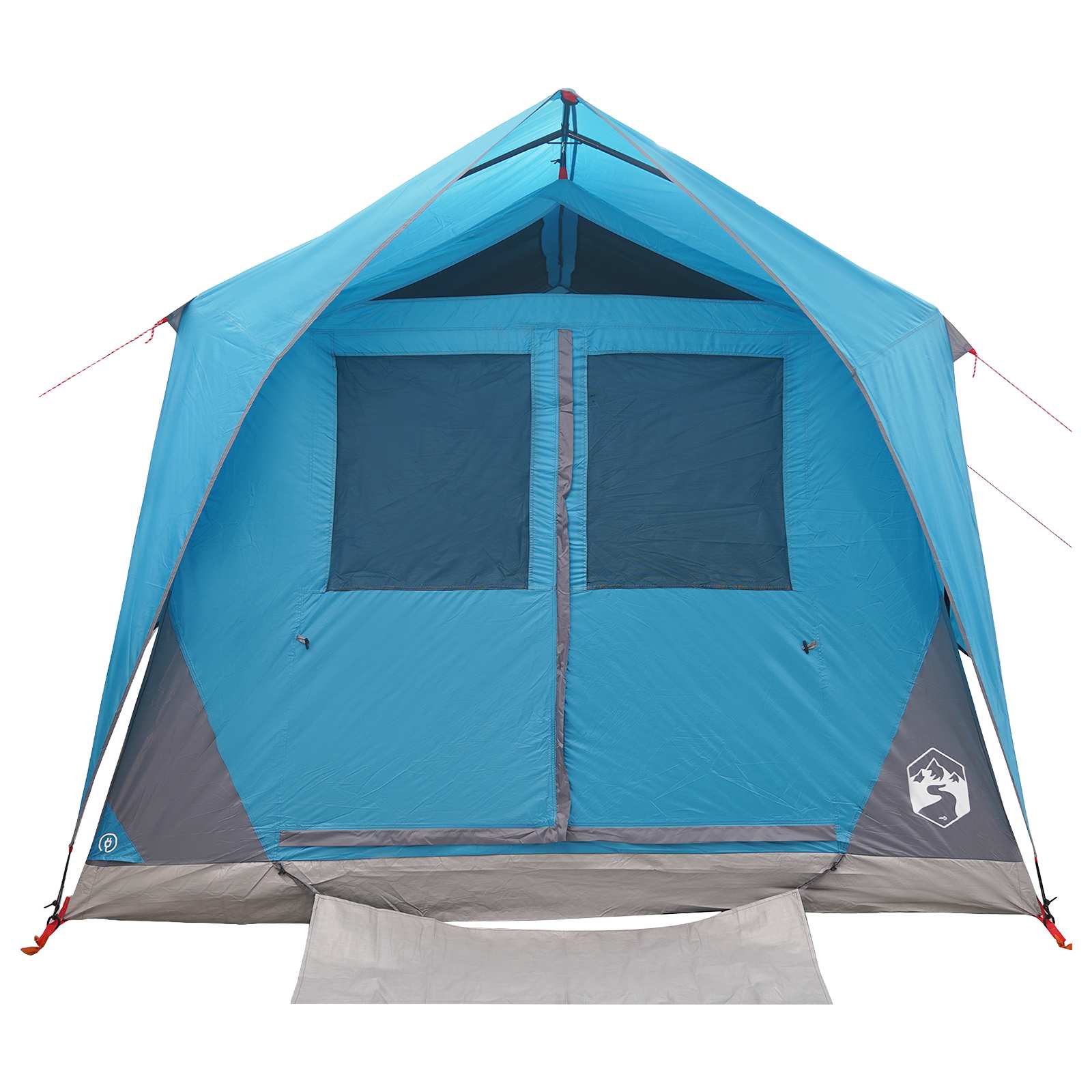 Tenda a tunnel 6 persona Blu Poliestere e Acciaio