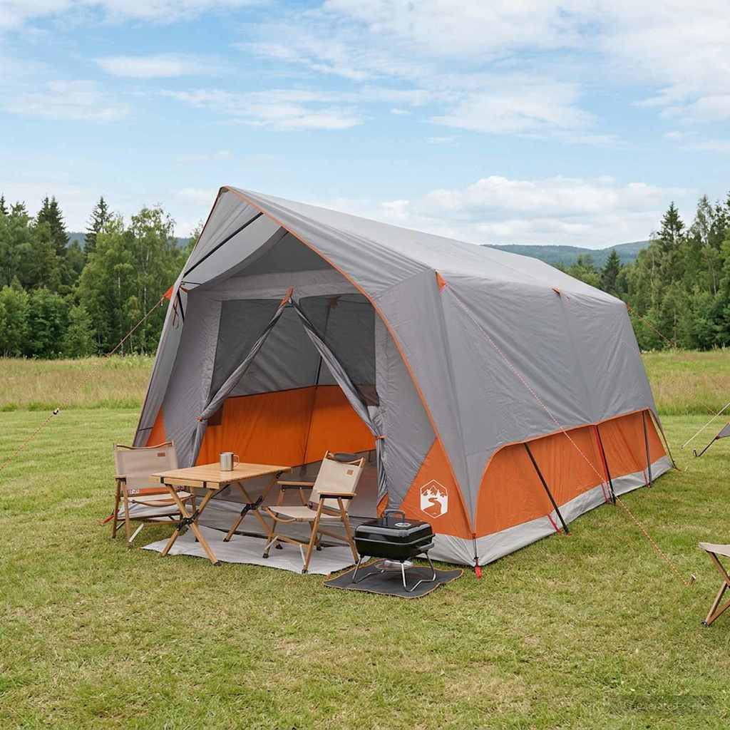 Tenda a tunnel 6 persona Grigio e arancione