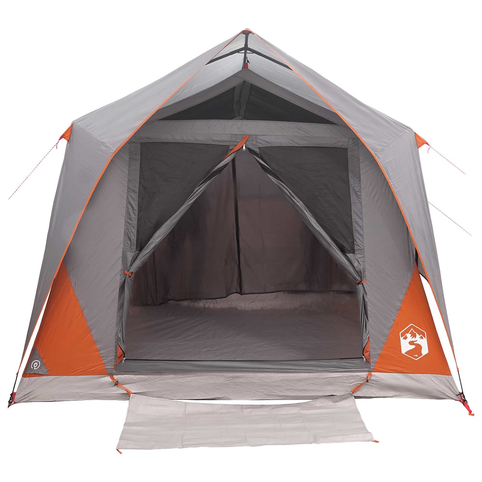 Tenda a tunnel 6 persona Grigio e arancione