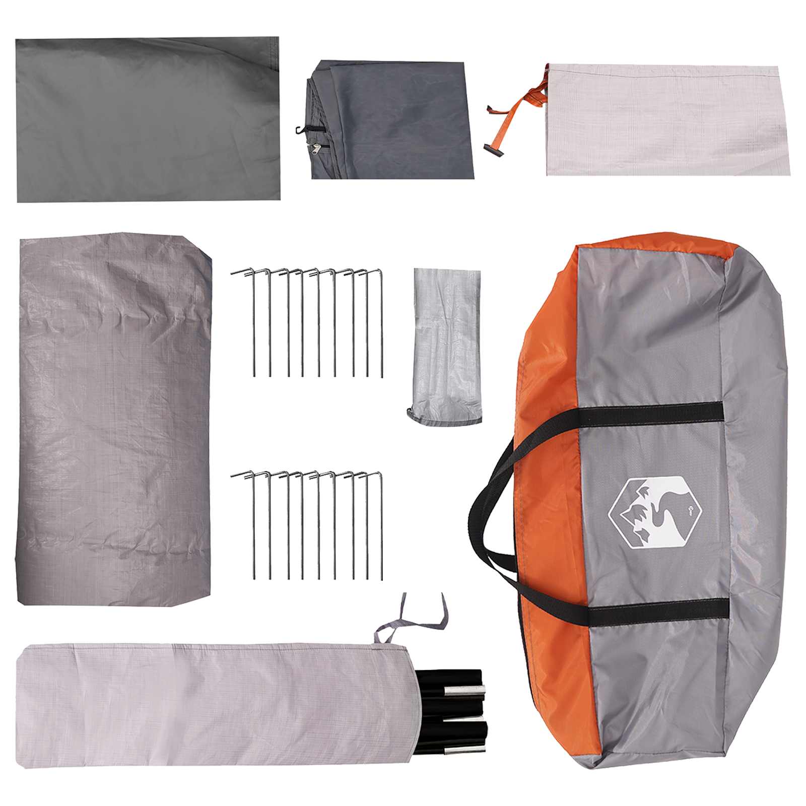 Tenda a tunnel 6 persona Grigio e arancione
