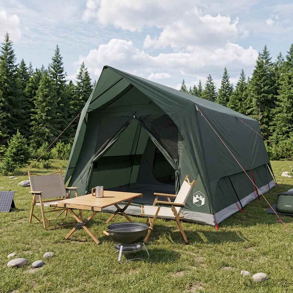 Tenda a tunnel 6 persona Verde militare Poliestere e Acciaio