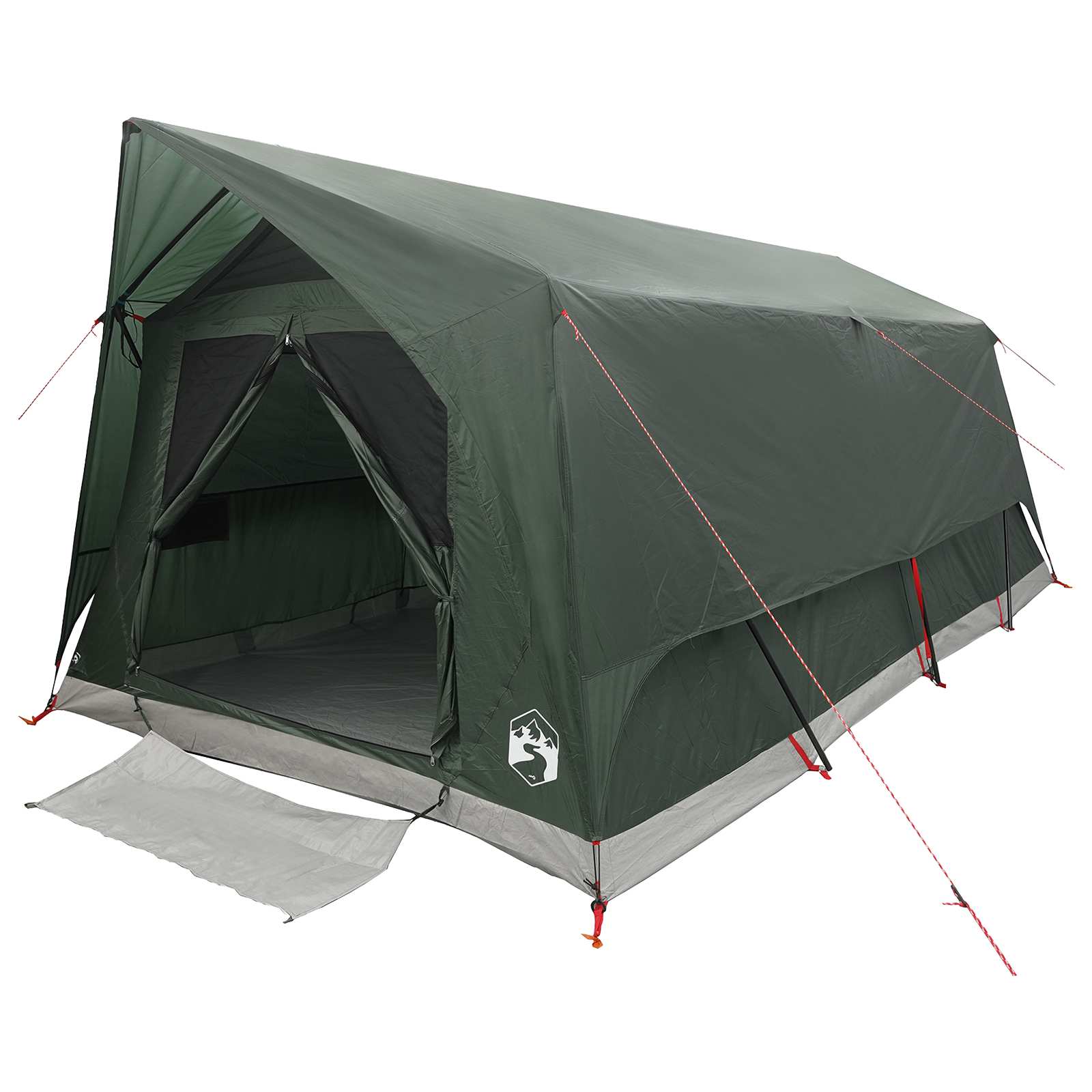 Tenda a tunnel 6 persona Verde militare Poliestere e Acciaio