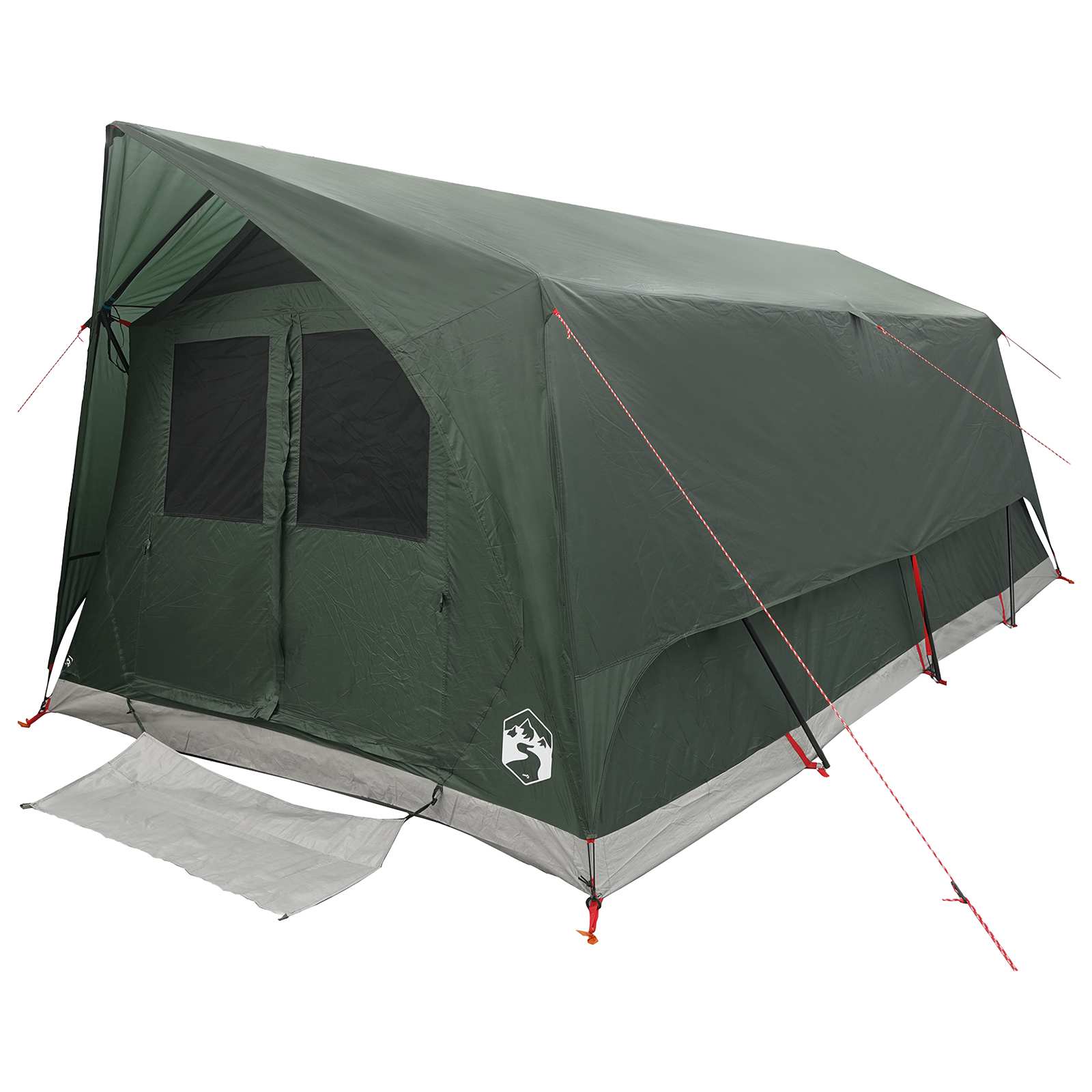 Tenda a tunnel 6 persona Verde militare Poliestere e Acciaio