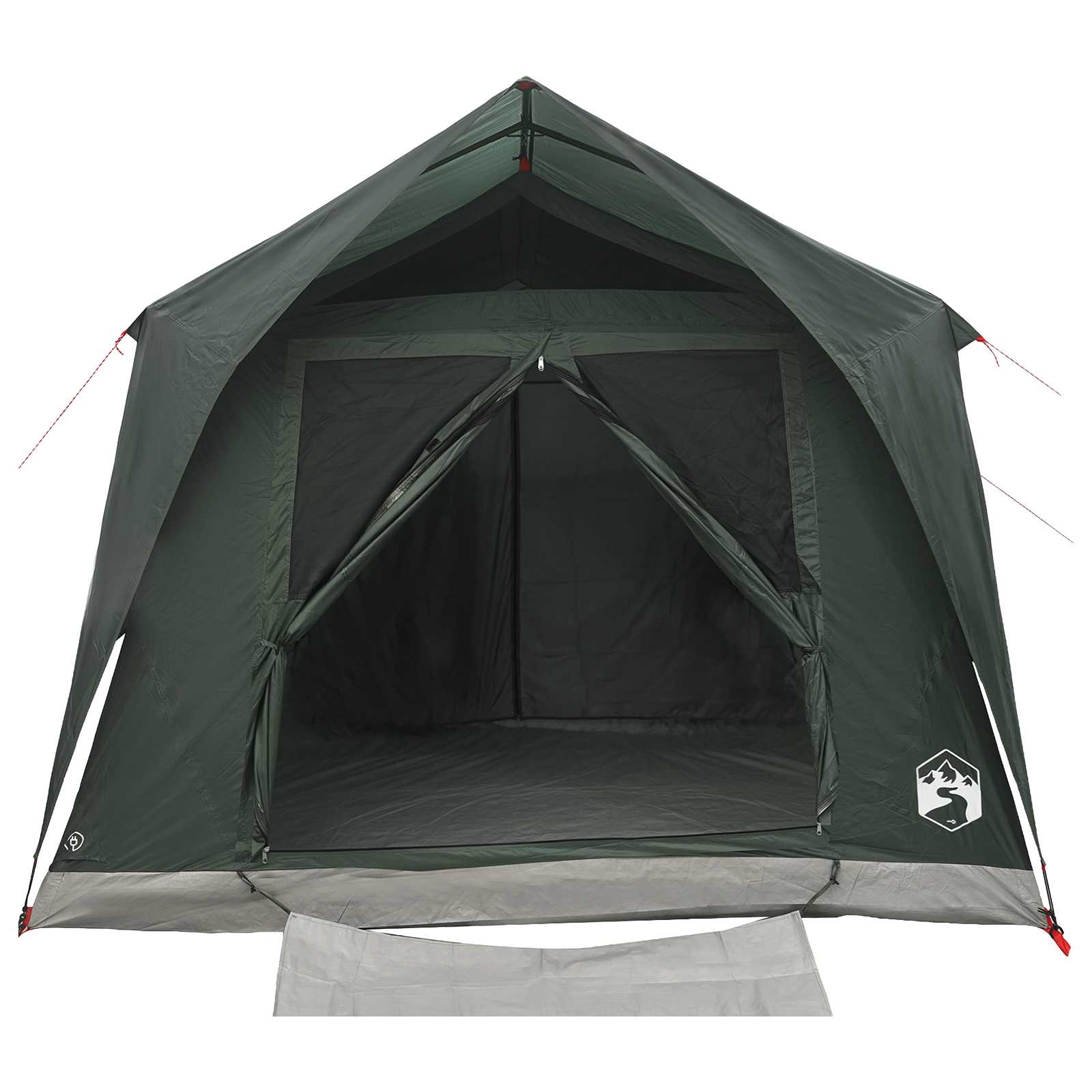 Tenda a tunnel 6 persona Verde militare Poliestere e Acciaio