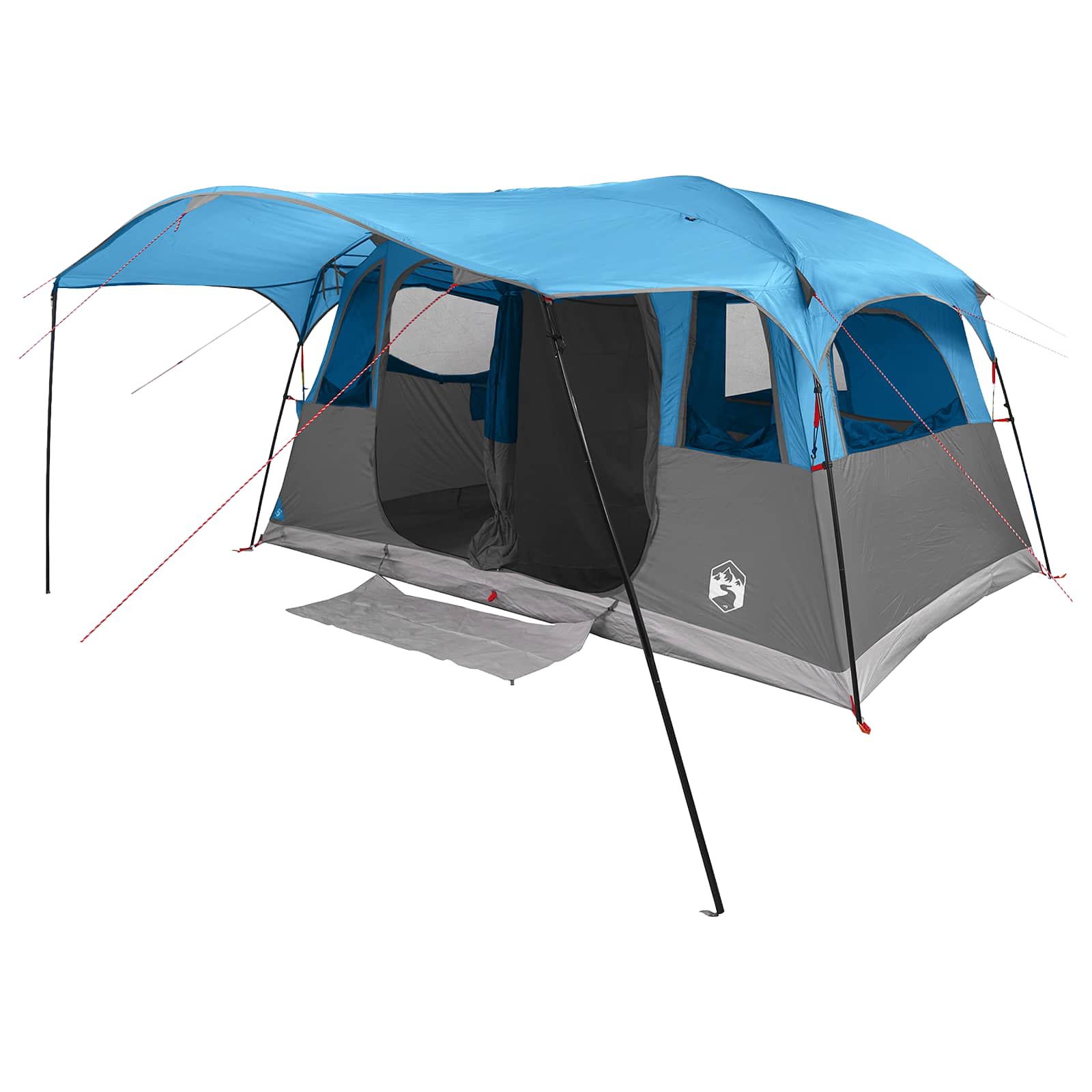 Tenda a tunnel 6 persona Blu Poliestere e Acciaio