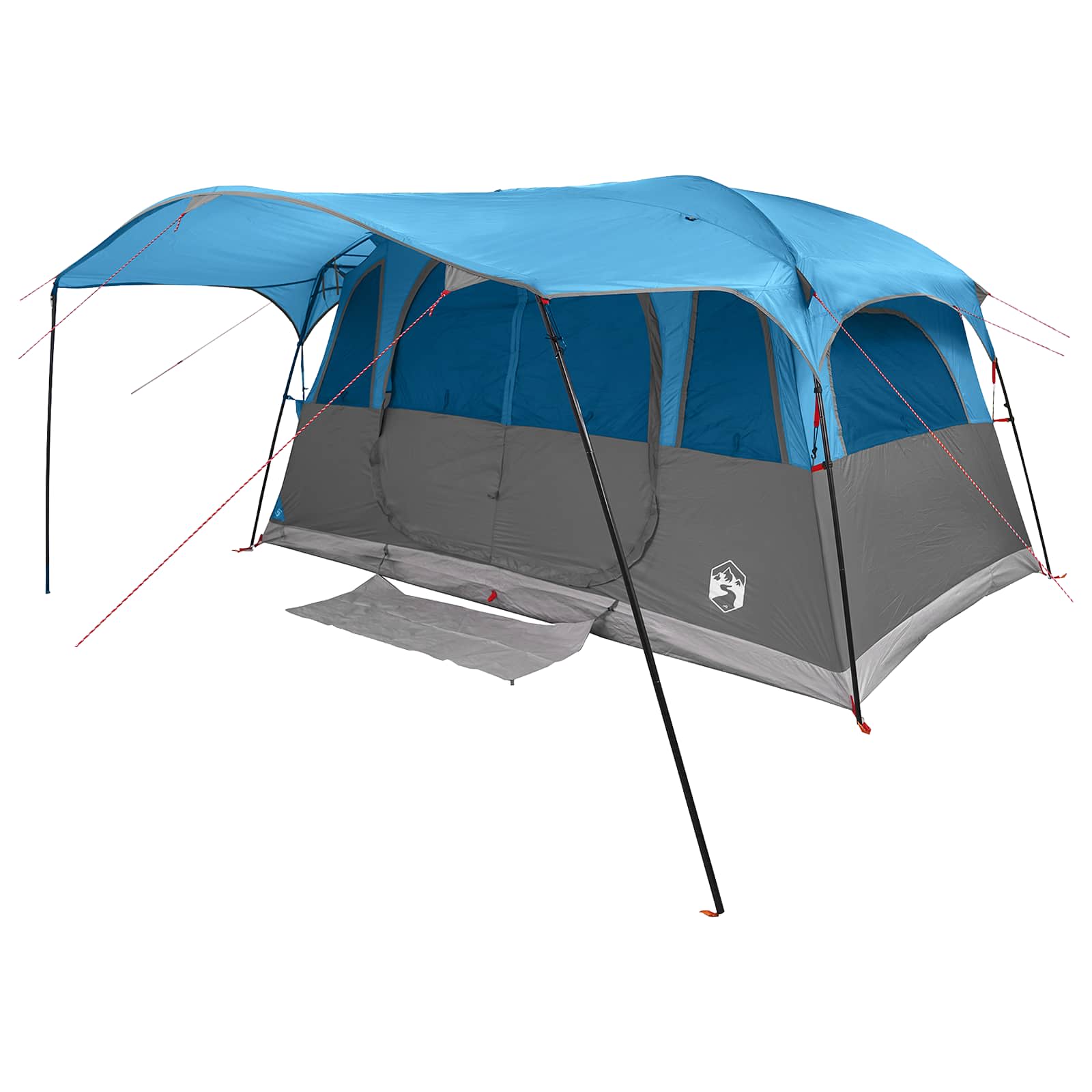 Tenda a tunnel 6 persona Blu Poliestere e Acciaio