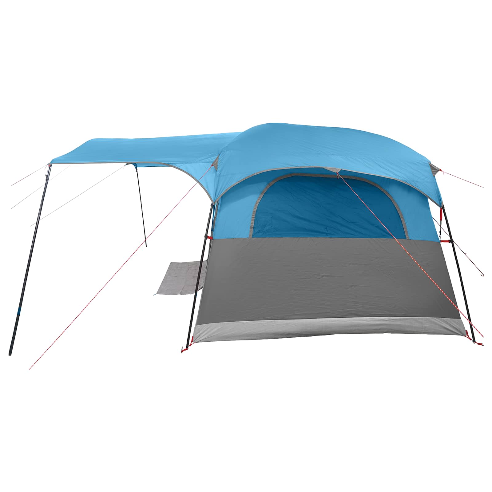 Tenda a tunnel 6 persona Blu Poliestere e Acciaio