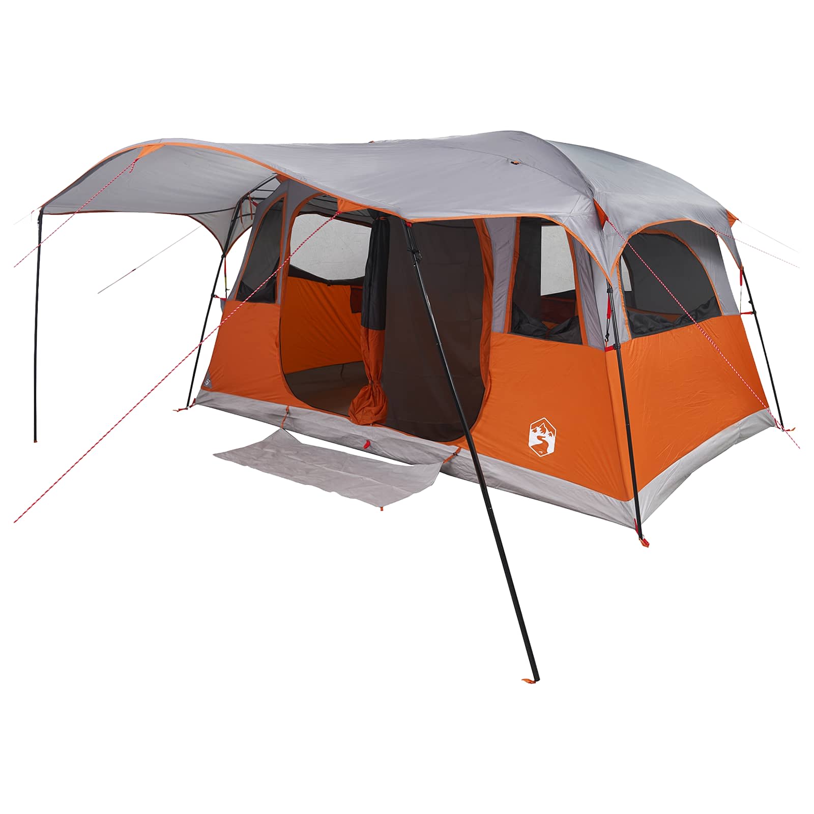 Tenda a tunnel 6 persona Grigio e arancione