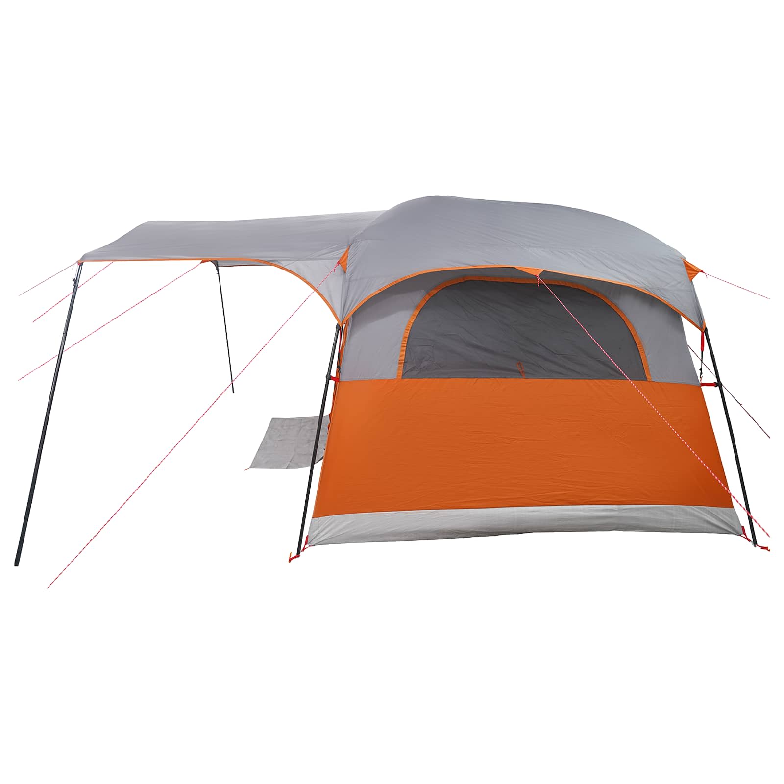 Tenda a tunnel 6 persona Grigio e arancione