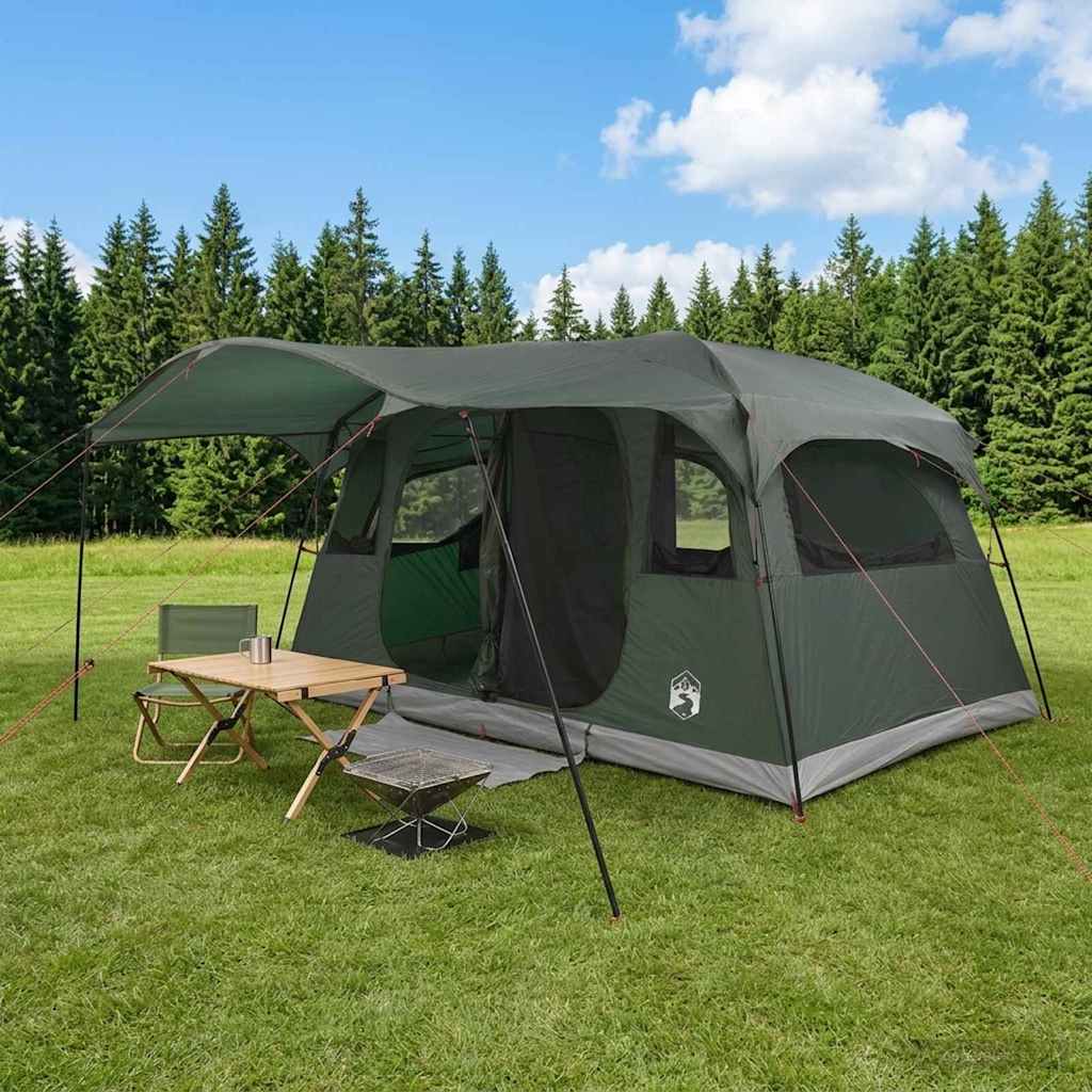 Tenda a tunnel 6 persona Verde militare Poliestere e Acciaio