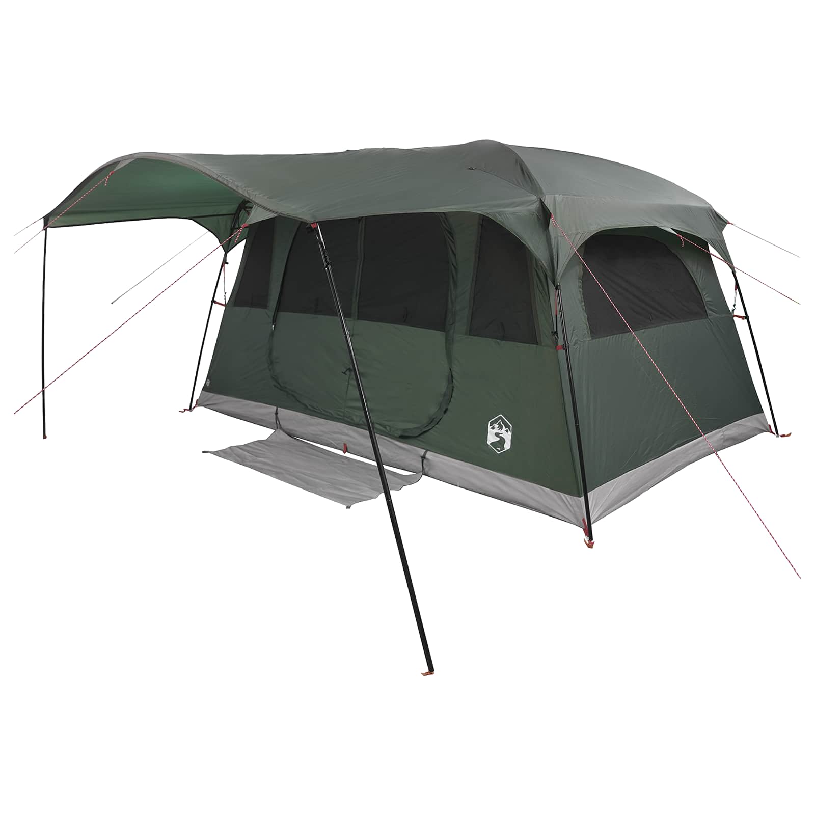 Tenda a tunnel 6 persona Verde militare Poliestere e Acciaio