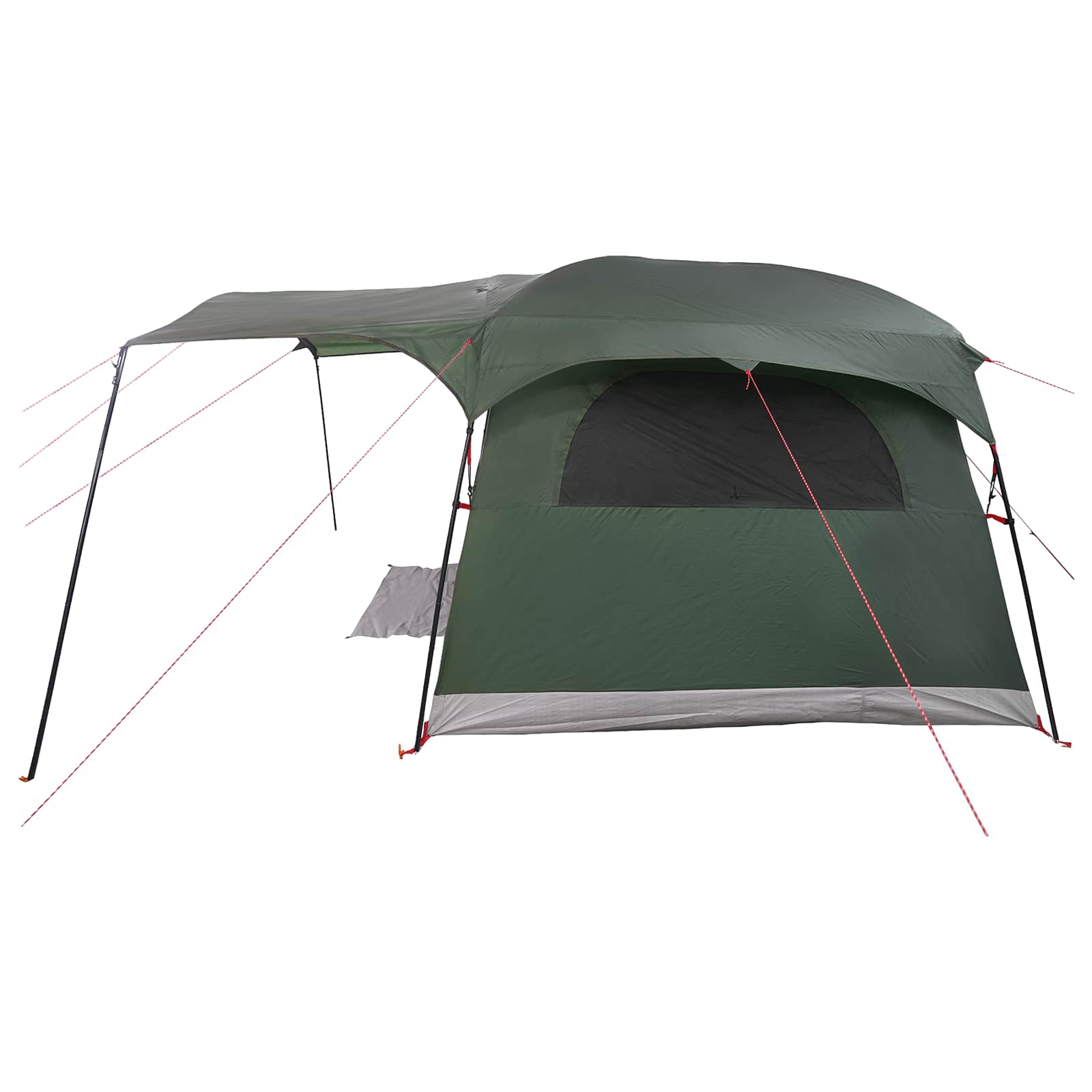 Tenda a tunnel 6 persona Verde militare Poliestere e Acciaio