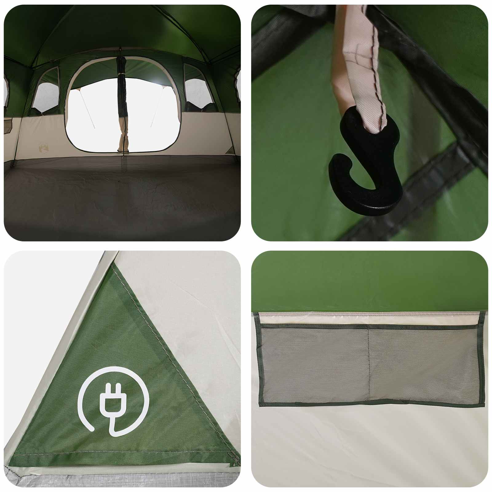 Tenda a tunnel 10 persona Verde Poliestere e Acciaio