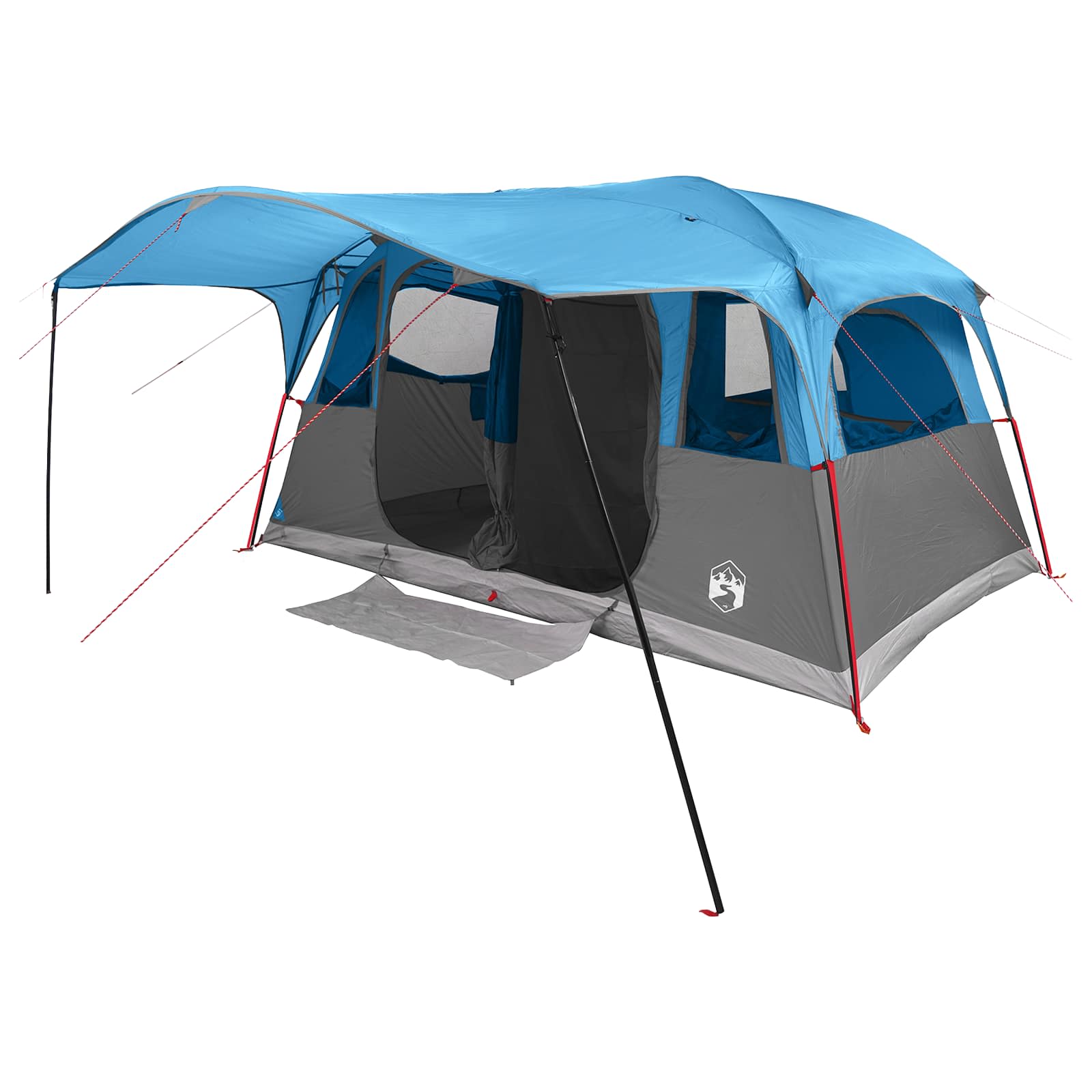 Tenda a tunnel 10 persona Blu Poliestere e Acciaio