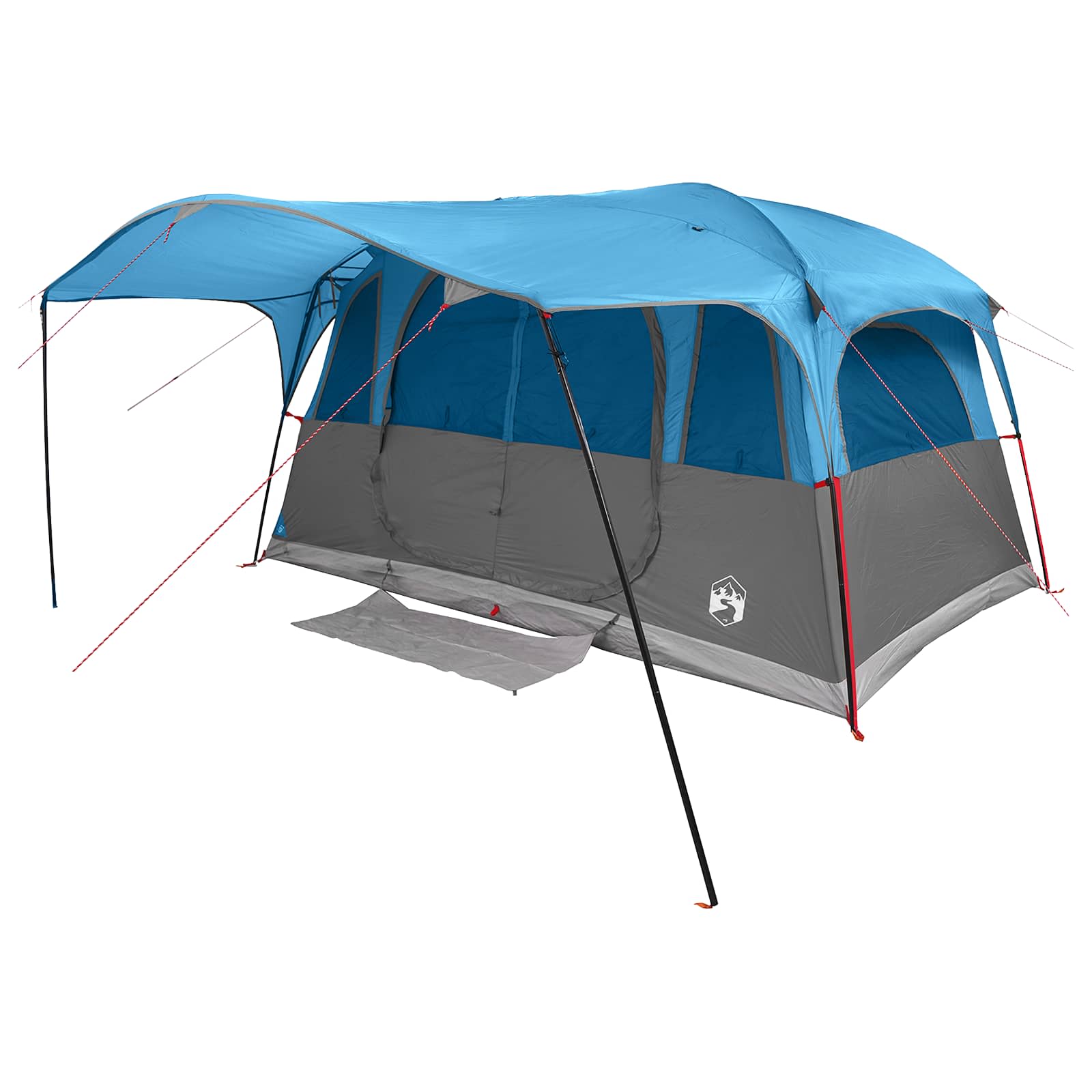 Tenda a tunnel 10 persona Blu Poliestere e Acciaio