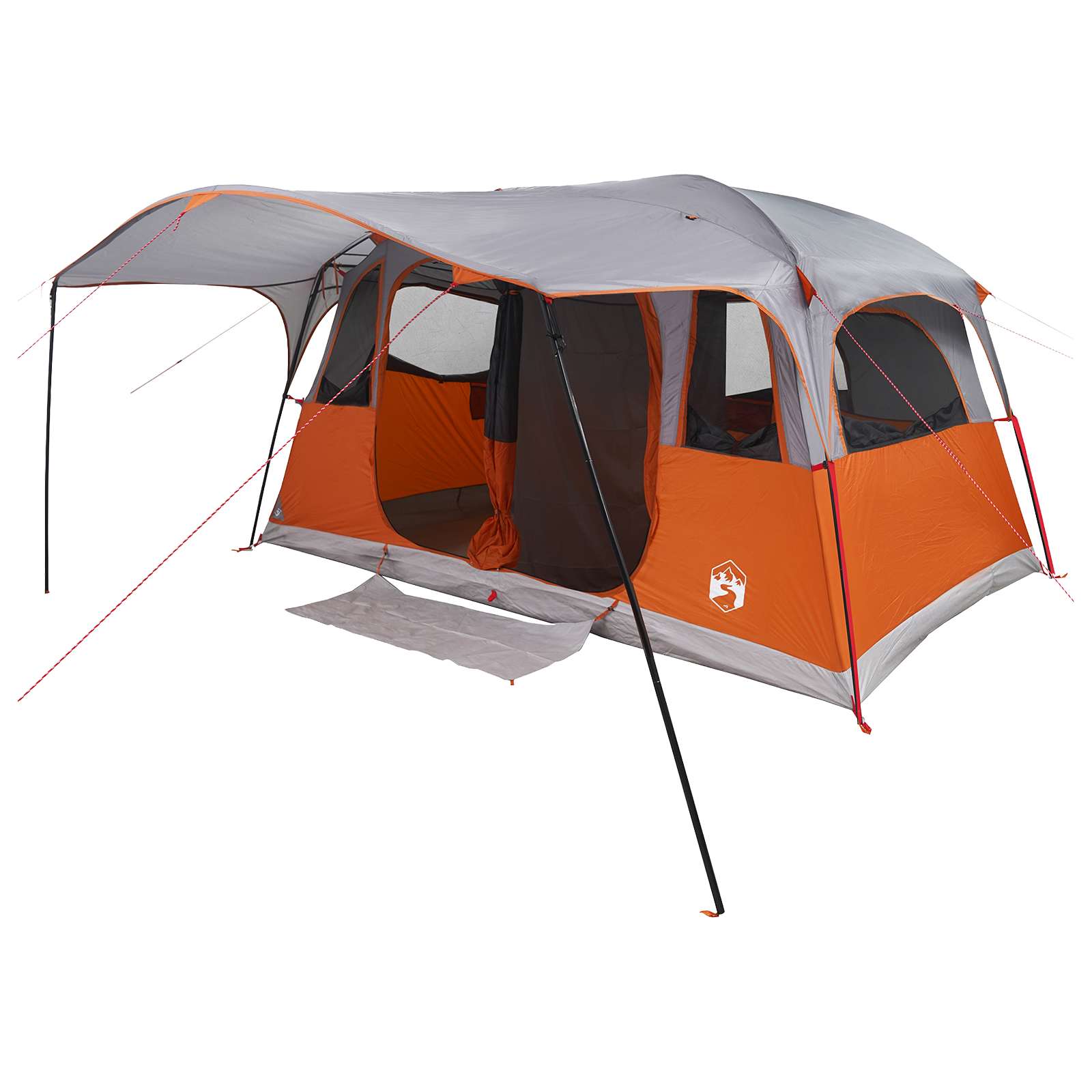 Tenda a tunnel 10 persona Grigio e arancione
