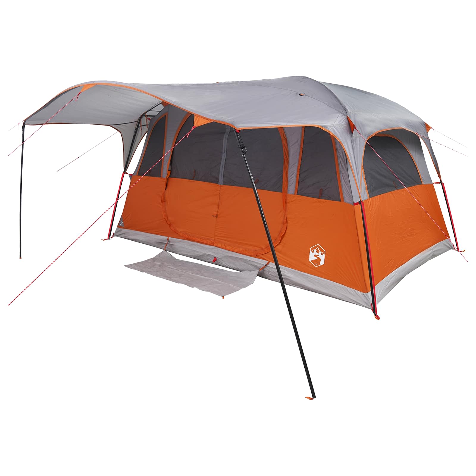 Tenda a tunnel 10 persona Grigio e arancione