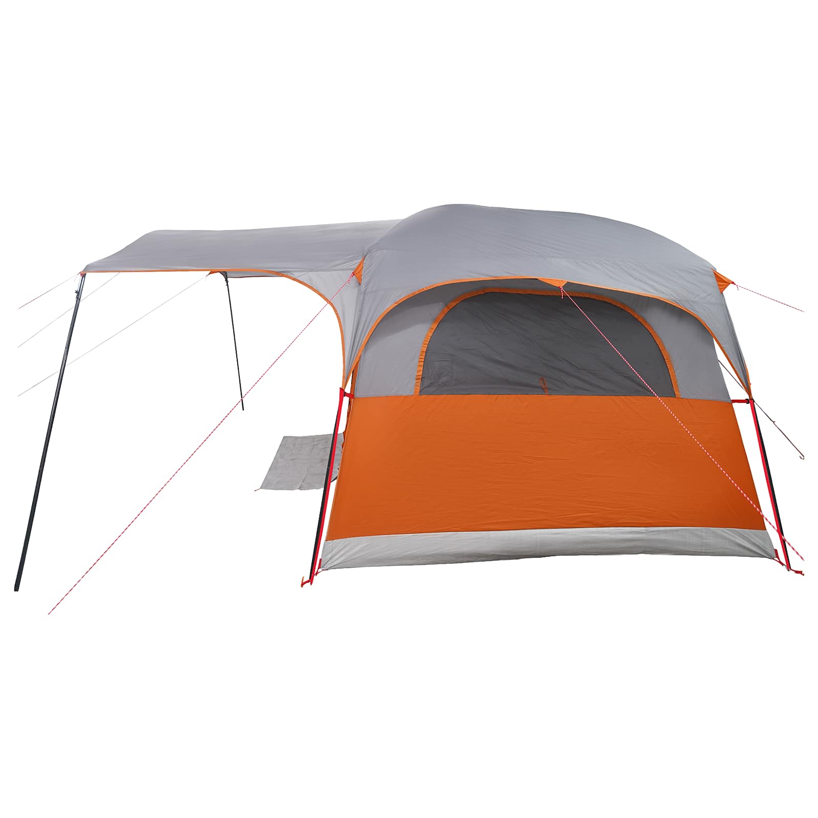 Tenda a tunnel 10 persona Grigio e arancione