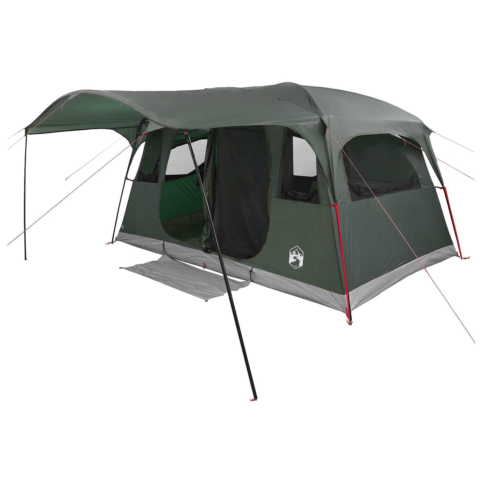 Tenda a tunnel 10 persona Verde militare Poliestere e Acciaio