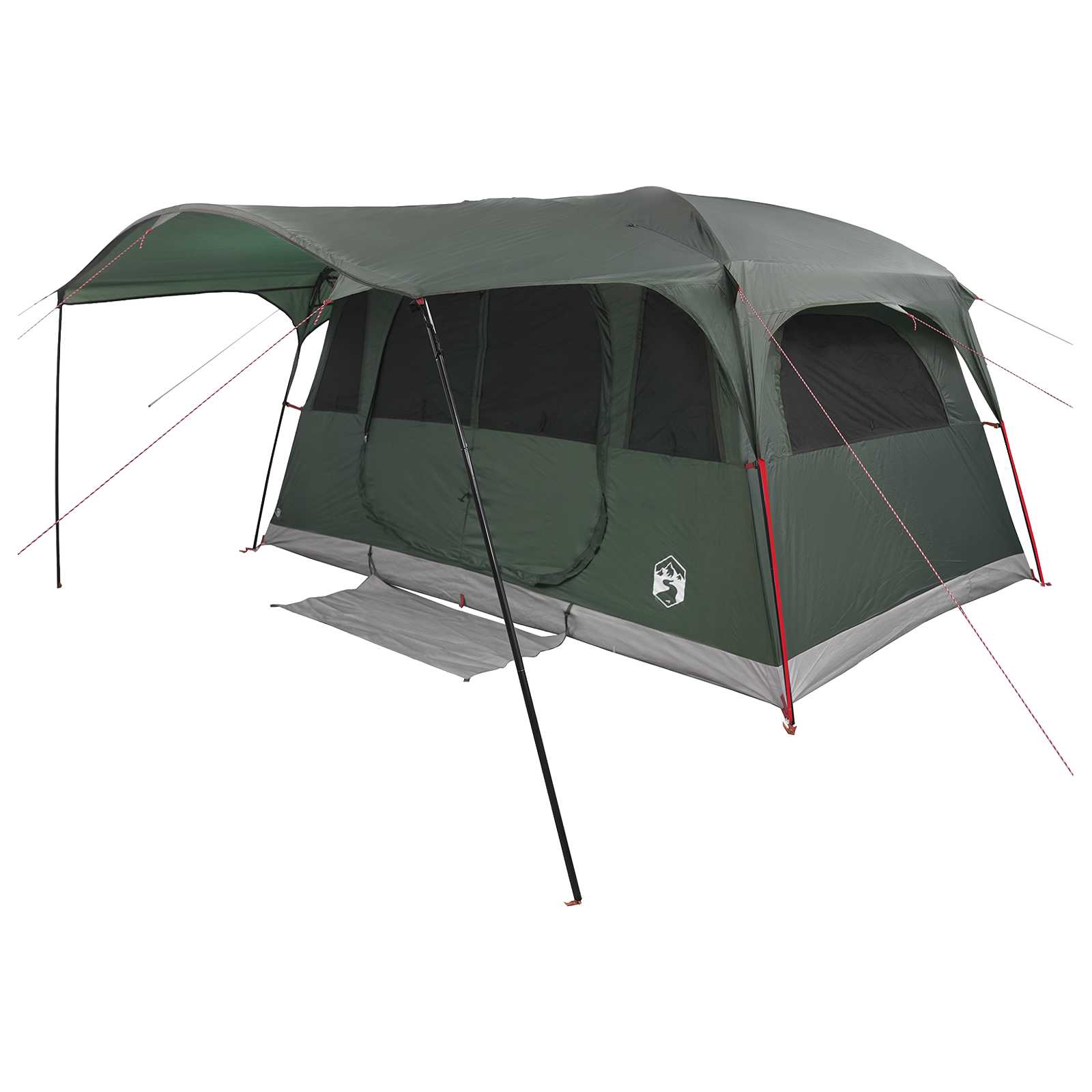 Tenda a tunnel 10 persona Verde militare Poliestere e Acciaio