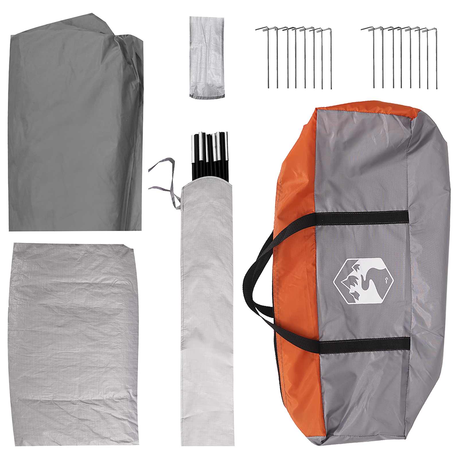 Tenda Familiare Grigio e arancione 10 persone
