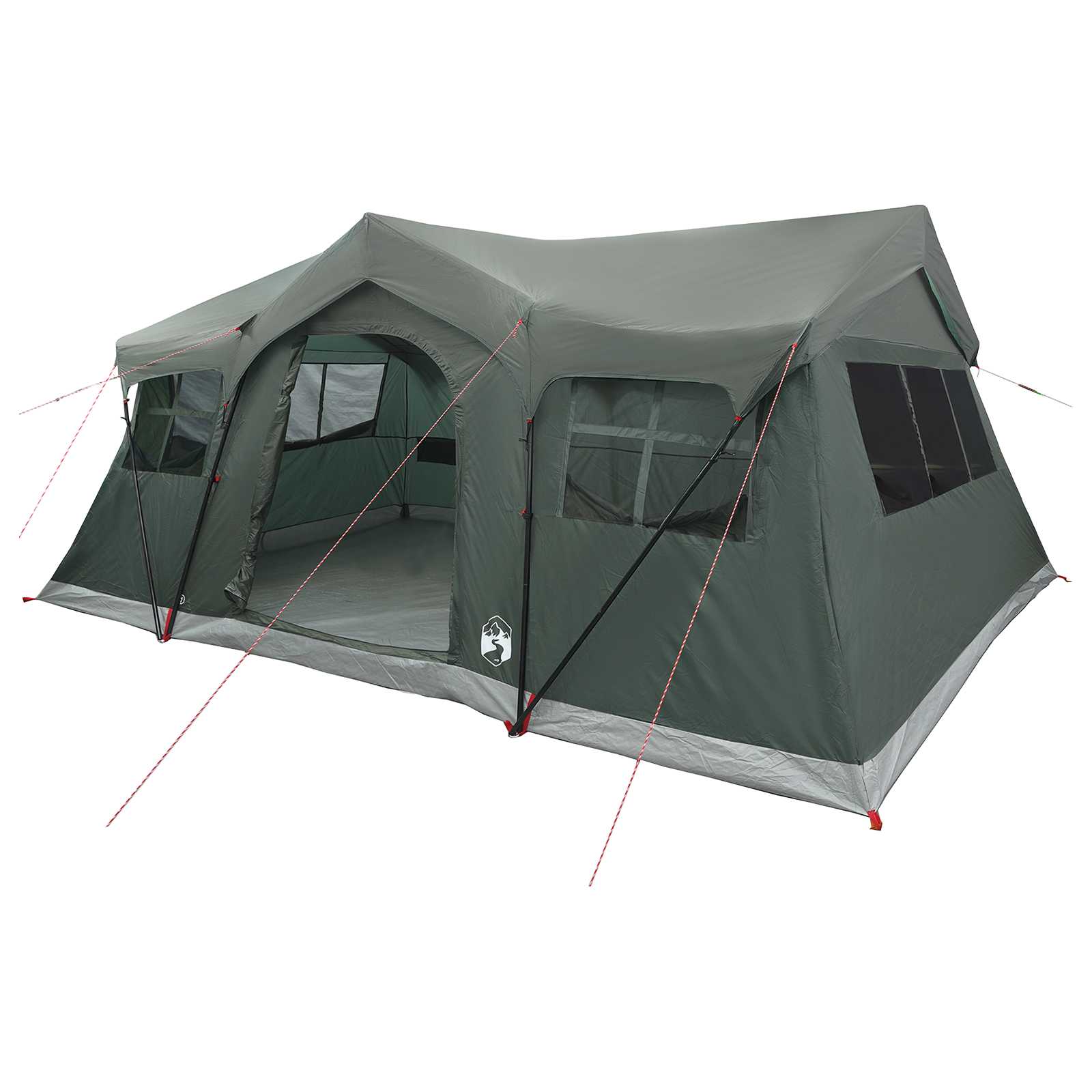 Tenda Familiare Verde militare 10 persone Poliestere e Acciaio