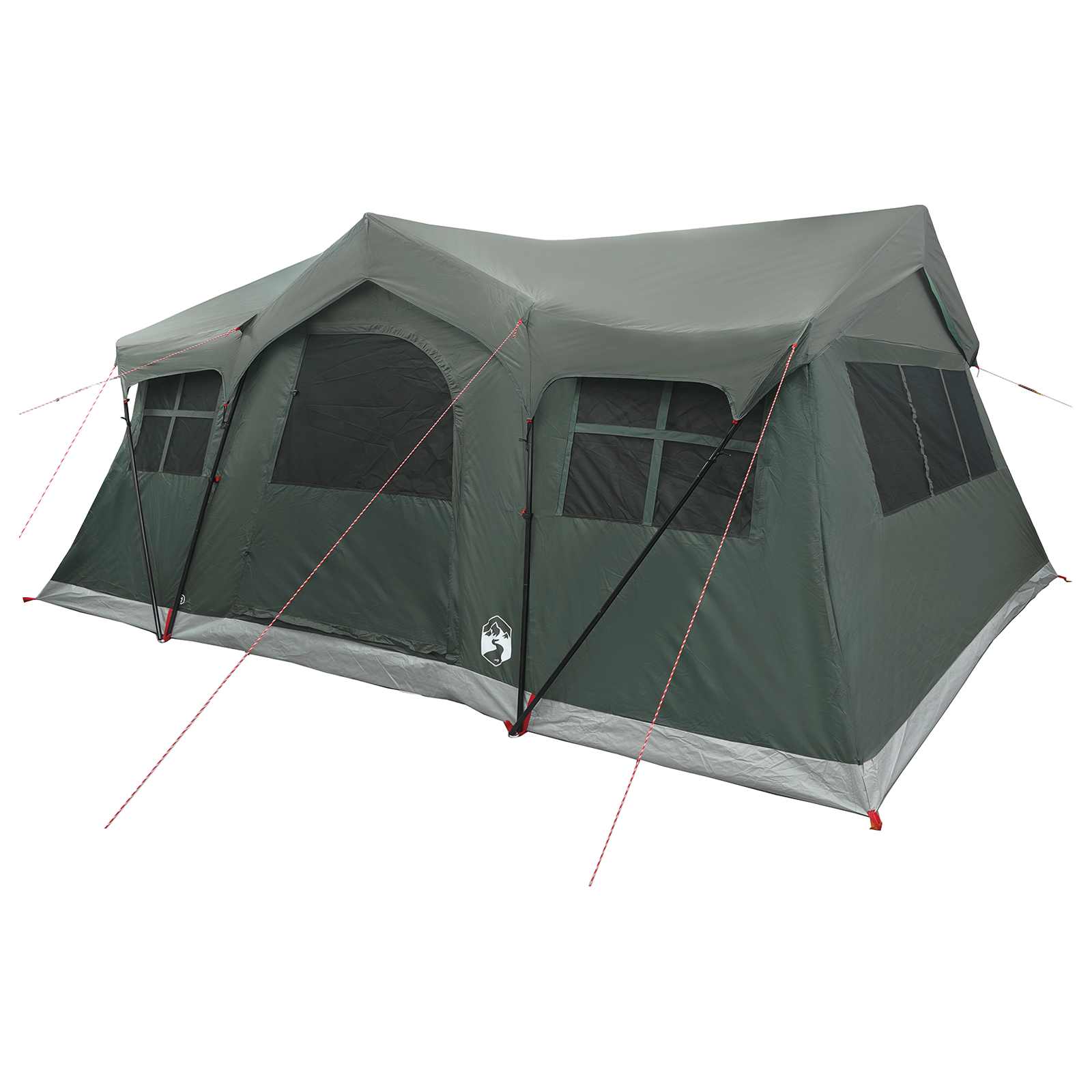 Tenda Familiare Verde militare 10 persone Poliestere e Acciaio