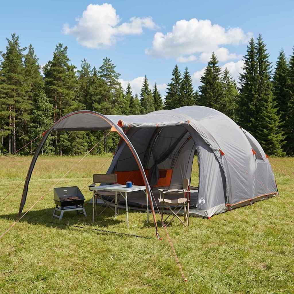 Tenda a tunnel Grigio e arancione 6 persone