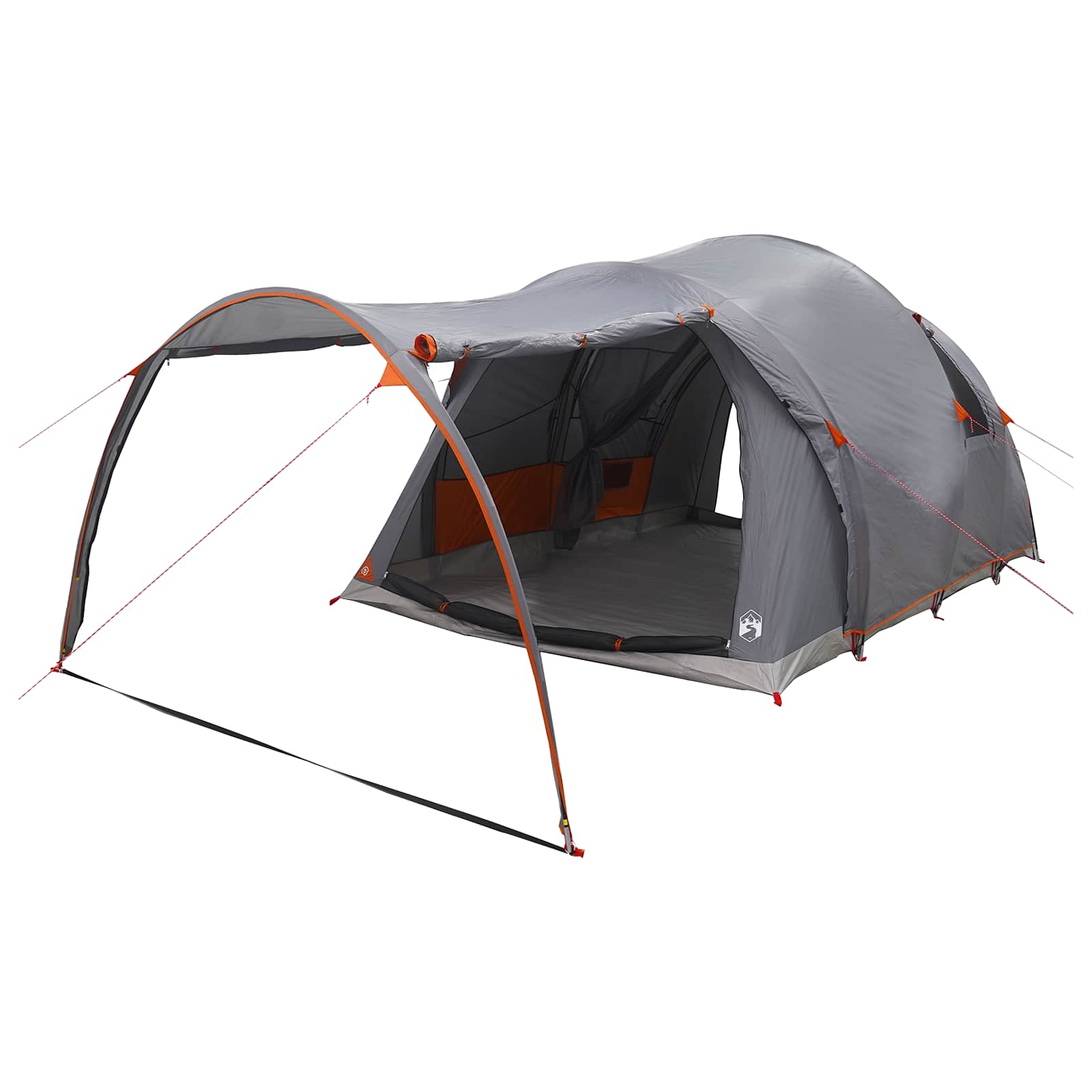 Tenda a tunnel Grigio e arancione 6 persone